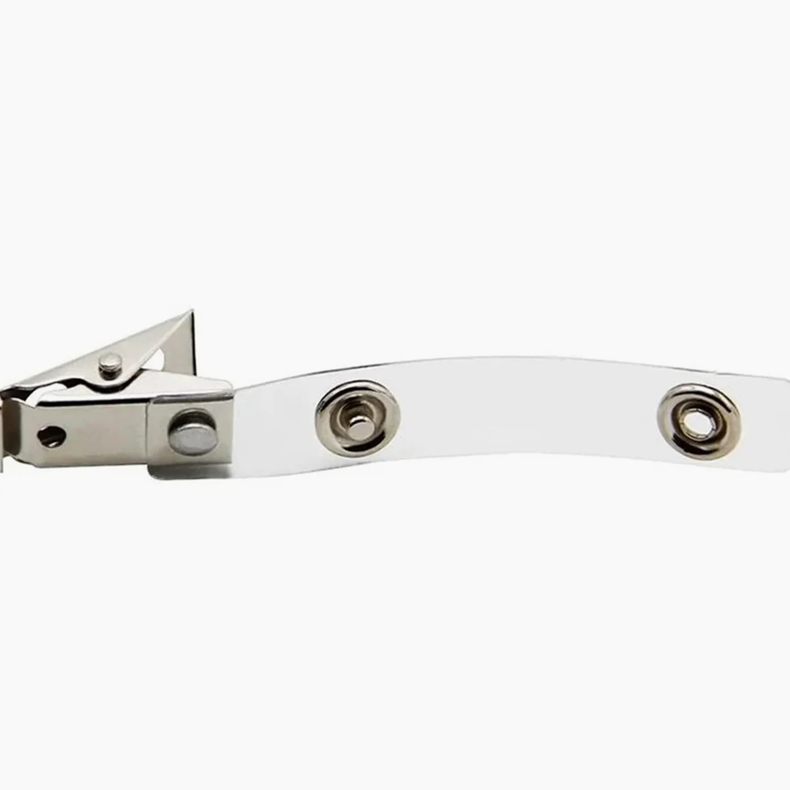 Clip per badge in metallo con cinghie in PVC trasparente, 200 pezzi, porta badge, accessori clip trasparente per targhetta identificativa con nome a doppio foro, clip per carte per personale