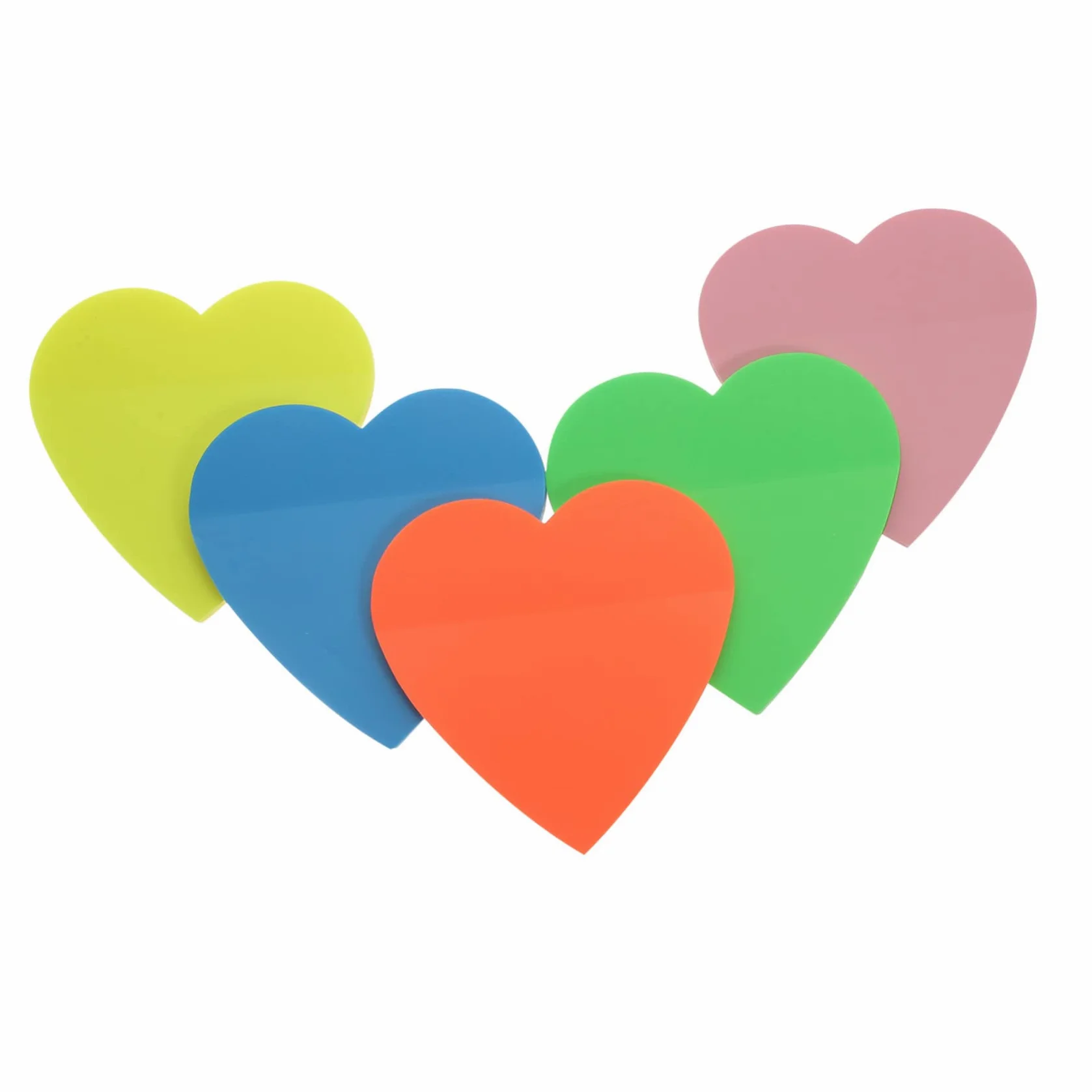 Operitacx 4pezzi Foglietti Adesivi Autoadesivi Colorati Pet Trasparente Da Forma Di Cuore Per Ufficio e Scuola Perfetti Per Annotazioni e Promemoria Senza Tracce