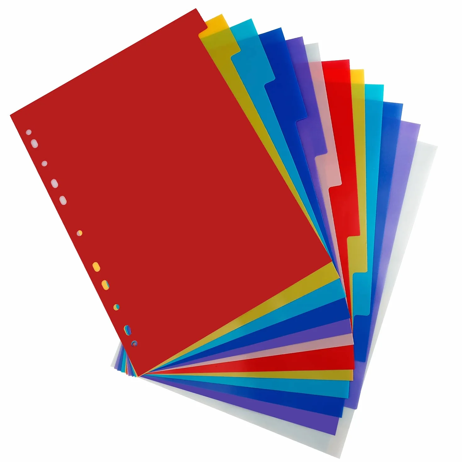 Separatori Raccoglitore ad Anelli A4 29,5x20,8 cm Divisori Colorati per Ufficio Scuola Casa