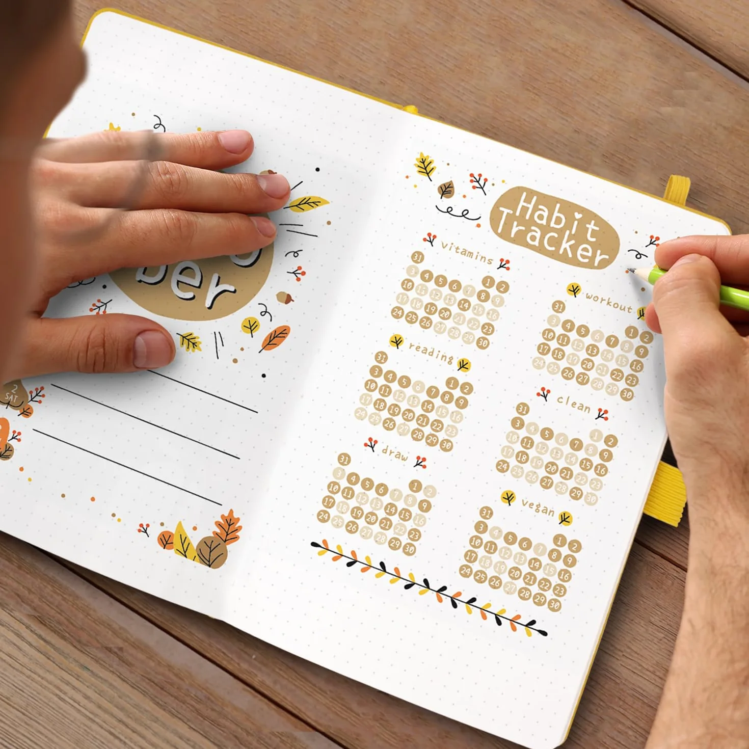 Taccuino Puntinato A5 Bullet Dotted Journal 360 pagine Carta 100gsm Copertina Rigida