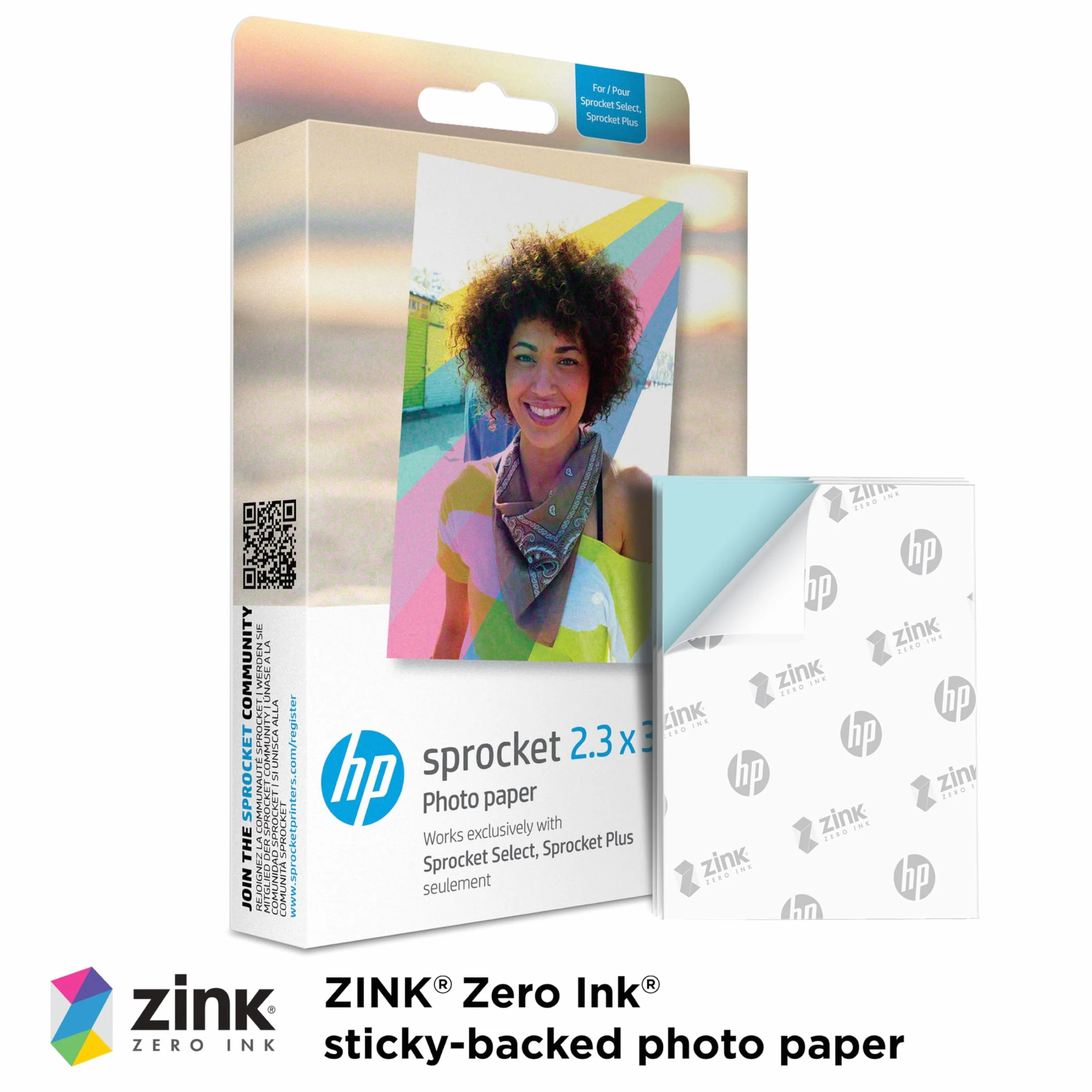 HP Sprocket Premium Zink Carta fotografica adesiva 20 fogli 5,8 x 8,6 cm