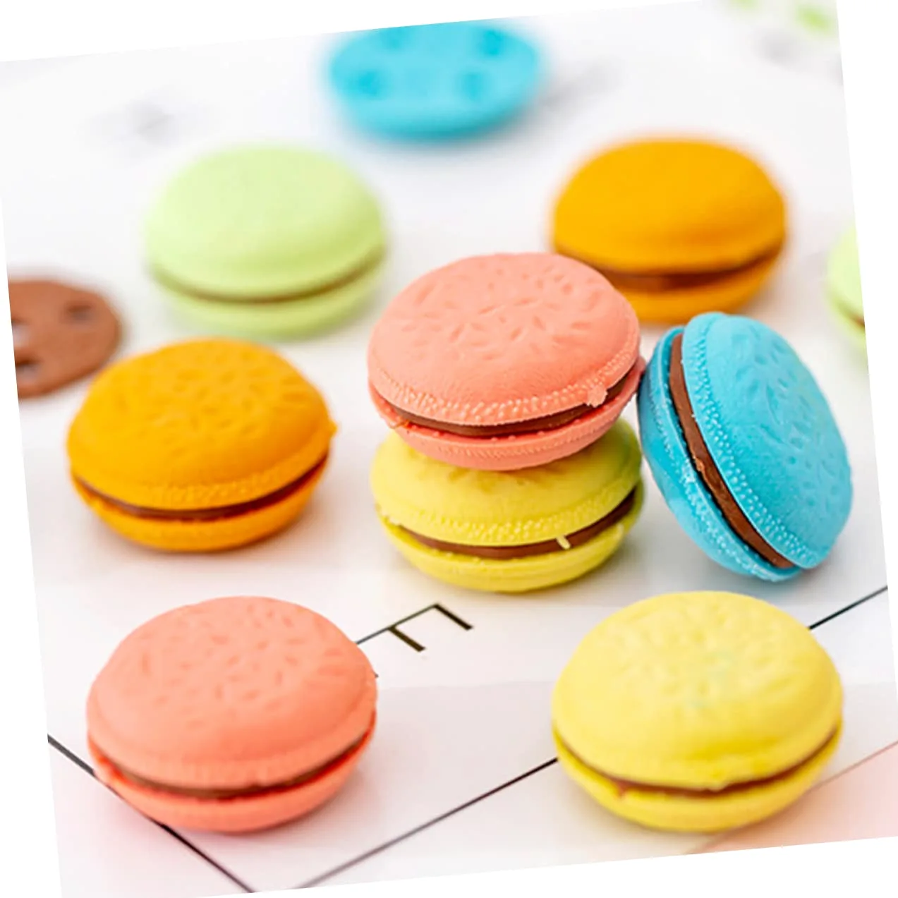 Lurrose 3 Set Gomma Macaron Gomme Da Cancellare Gomma Per Di Sabbia Evidenziatore Cancellino Magnetico Per Lavagna Bianca Cartone Animato Da Cancellare 4 Scatole*3