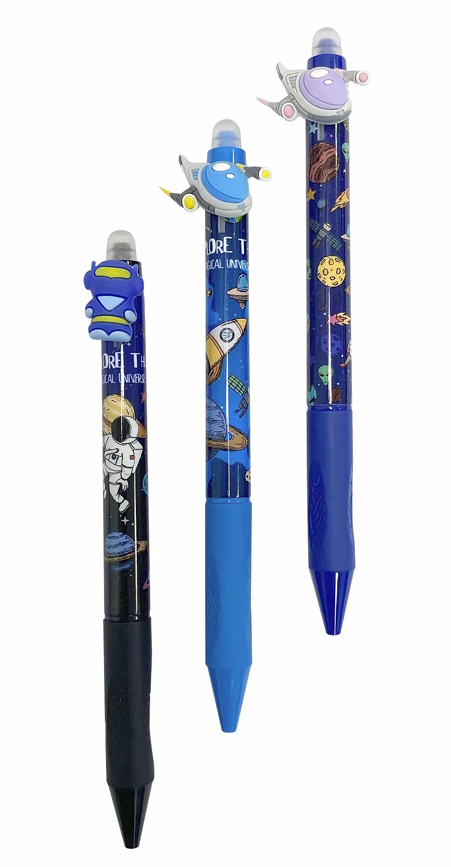 Penna a sfera a sfera con mina sostituibile, 0,5 mm/motivi mostri, 36 pezzi/inchiostro: blu/cancellabile cancellabile/imballato in display