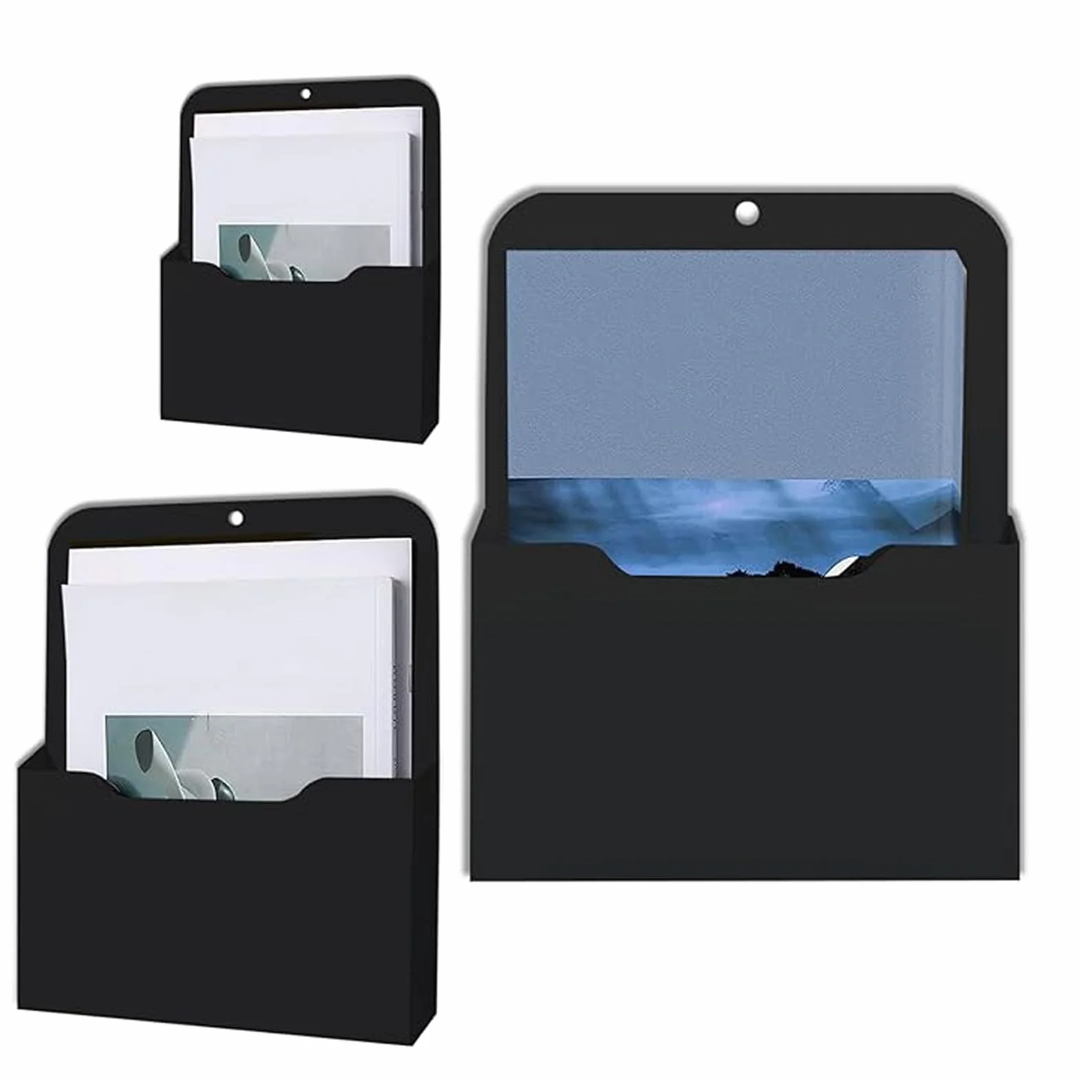 Supporti magnetici per documenti 3 misure S/M/L nero
