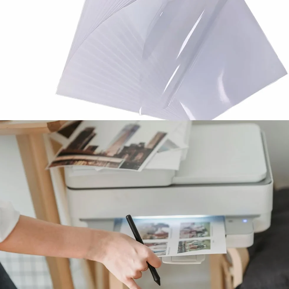 Carta Adesiva Trasparente per Stampante Vinile Stampabile 20 Pezzi