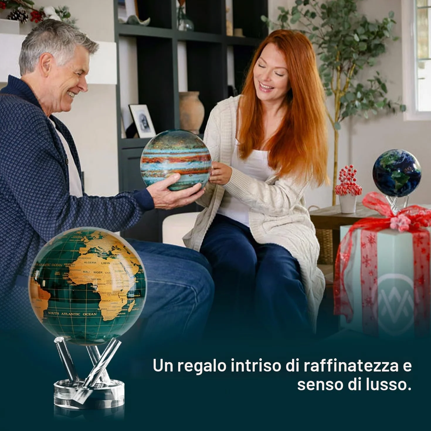 MOVA Globes Venere Classico (4,5") | Mappamondo Auto-Rotante a Energia Luminosa |Silenzioso, Senza Batterie né Fili |Decorazione da Scrivania o Idea Regalo Globo Spazio