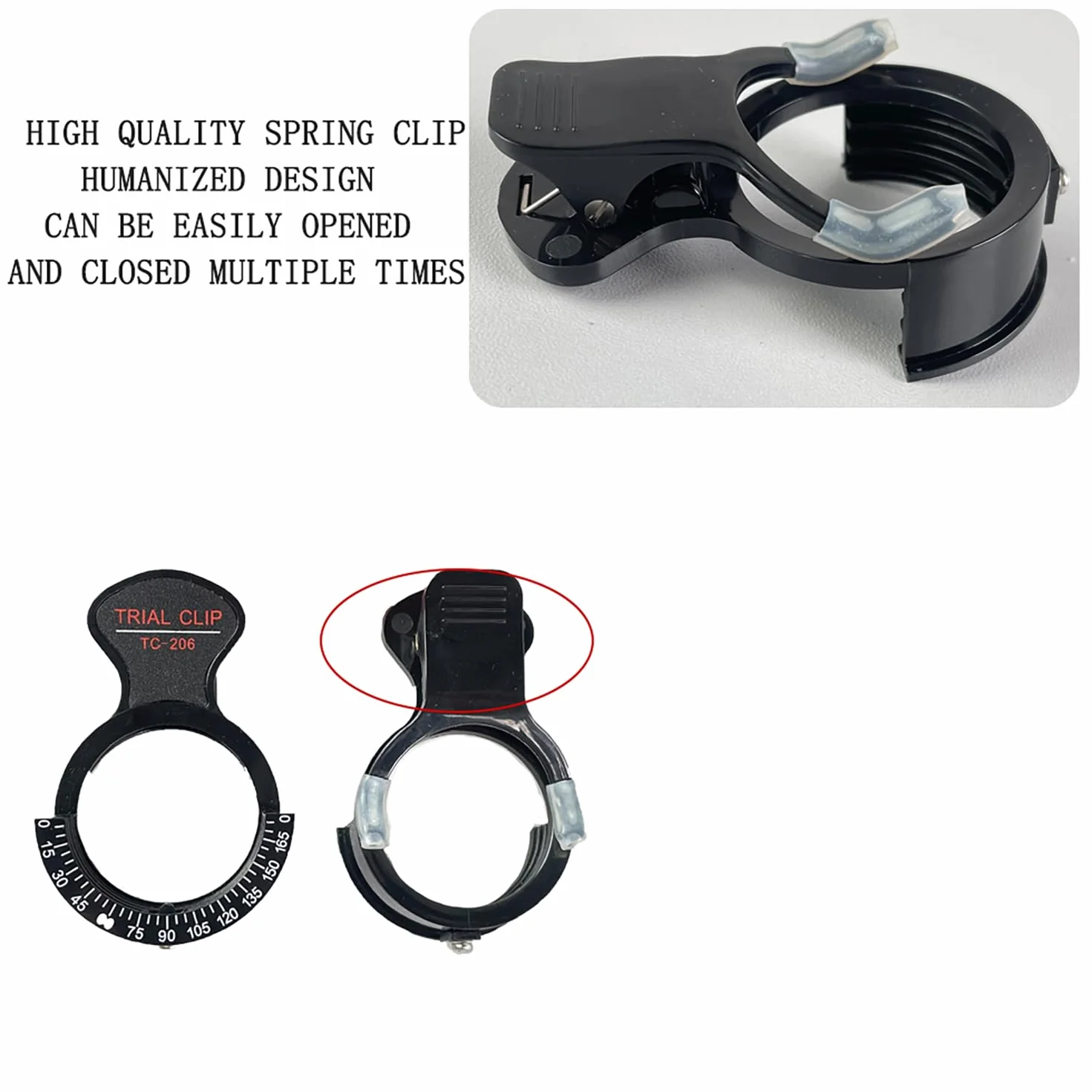 Trial Clip OptiPro - Kit di fissaggio per lenti optometriche - Accessorio per test oculari di alta qualità per negozi di ottiche oftalmiche