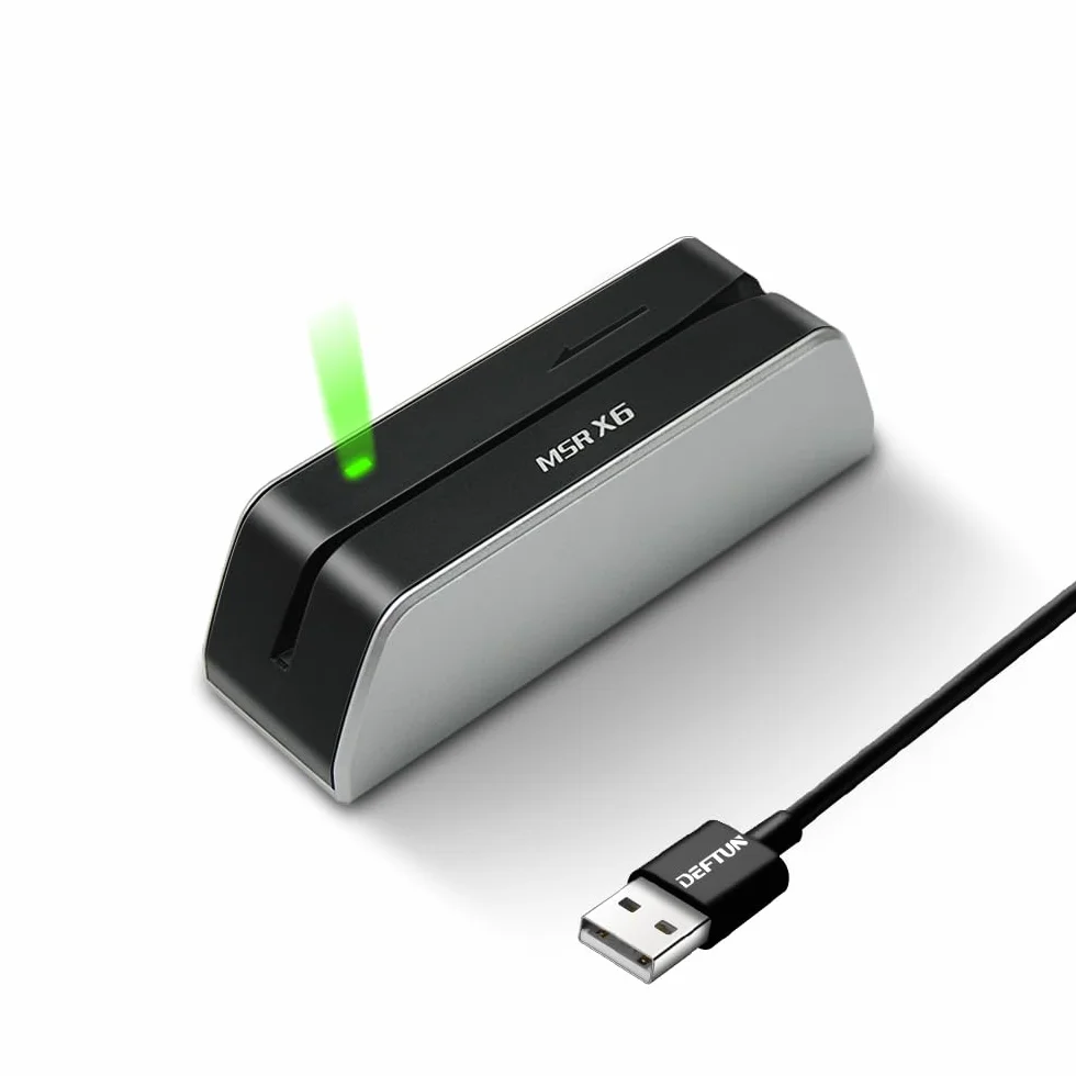 MSRX6 Smallest USB Magnetic Credit Card Reader Writer 1/4 Size of MSR206 MSR605 MSR606 + 10 Cards