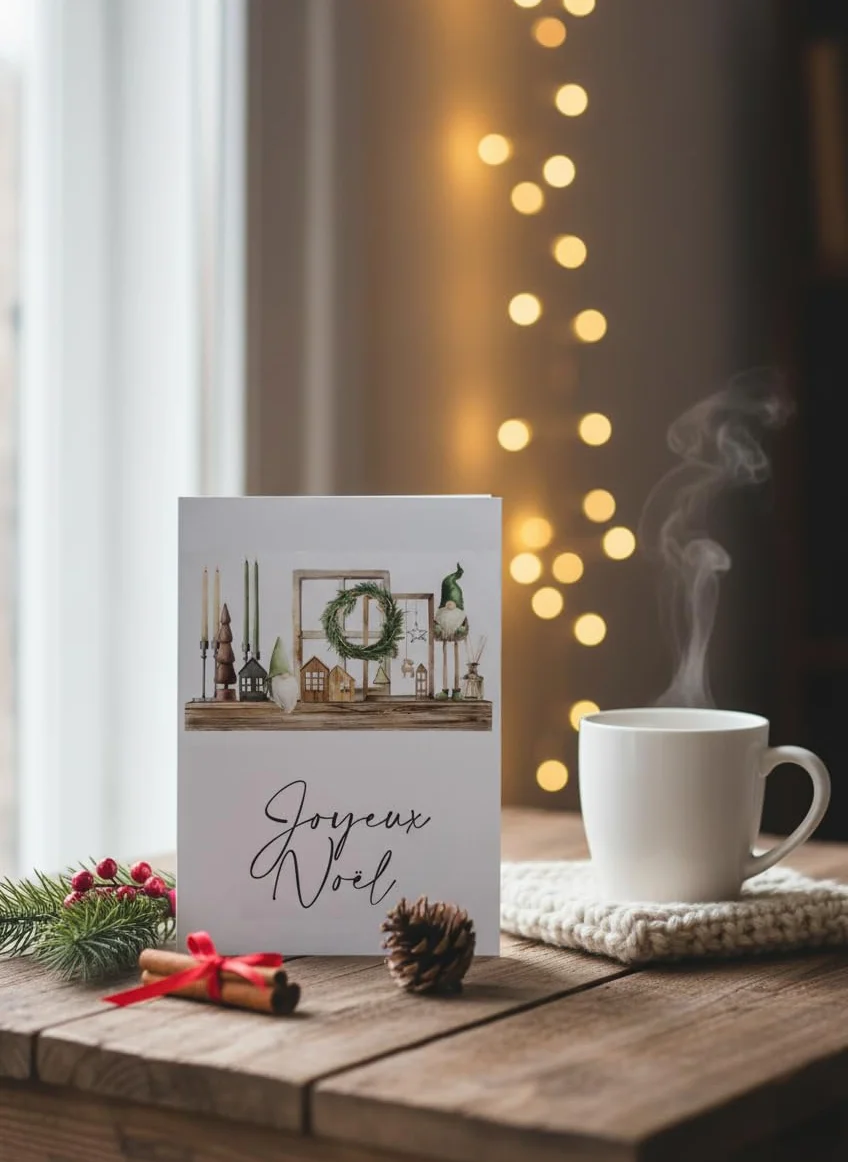 Set de 30 Cartes de Noël A6 avec Enveloppes Blanches – Cartes Festives