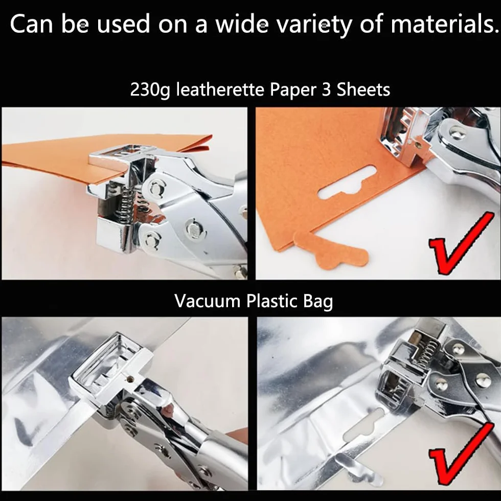 Perforatrice a forma di T a forma di fessura, palmare da appendere, per aereo/farfalla per carta in similpelle, sacchetto di plastica, carta in PVC