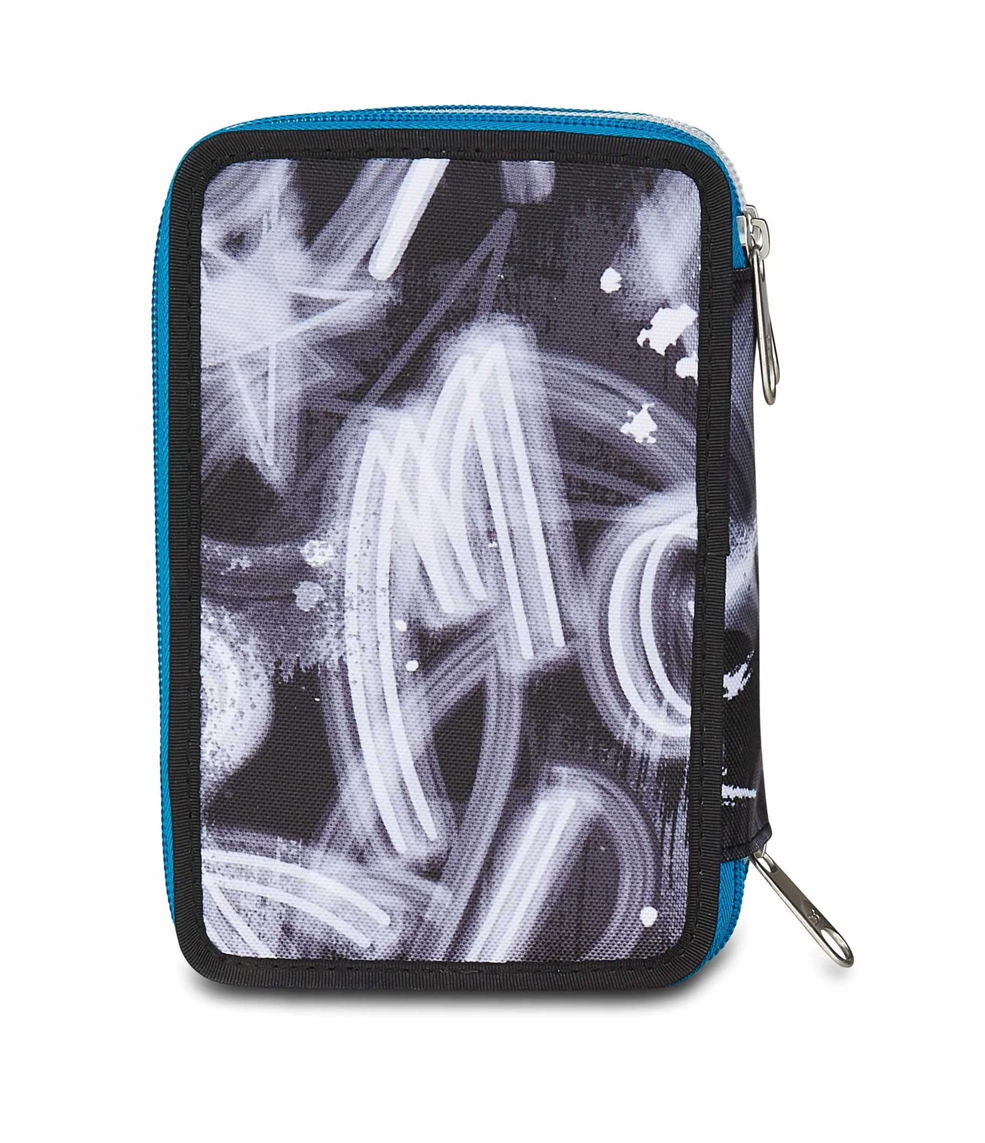 Seven Astuccio Scuola 3 Zip Portapenne Triplo Scomparto Grigio Azzurro
