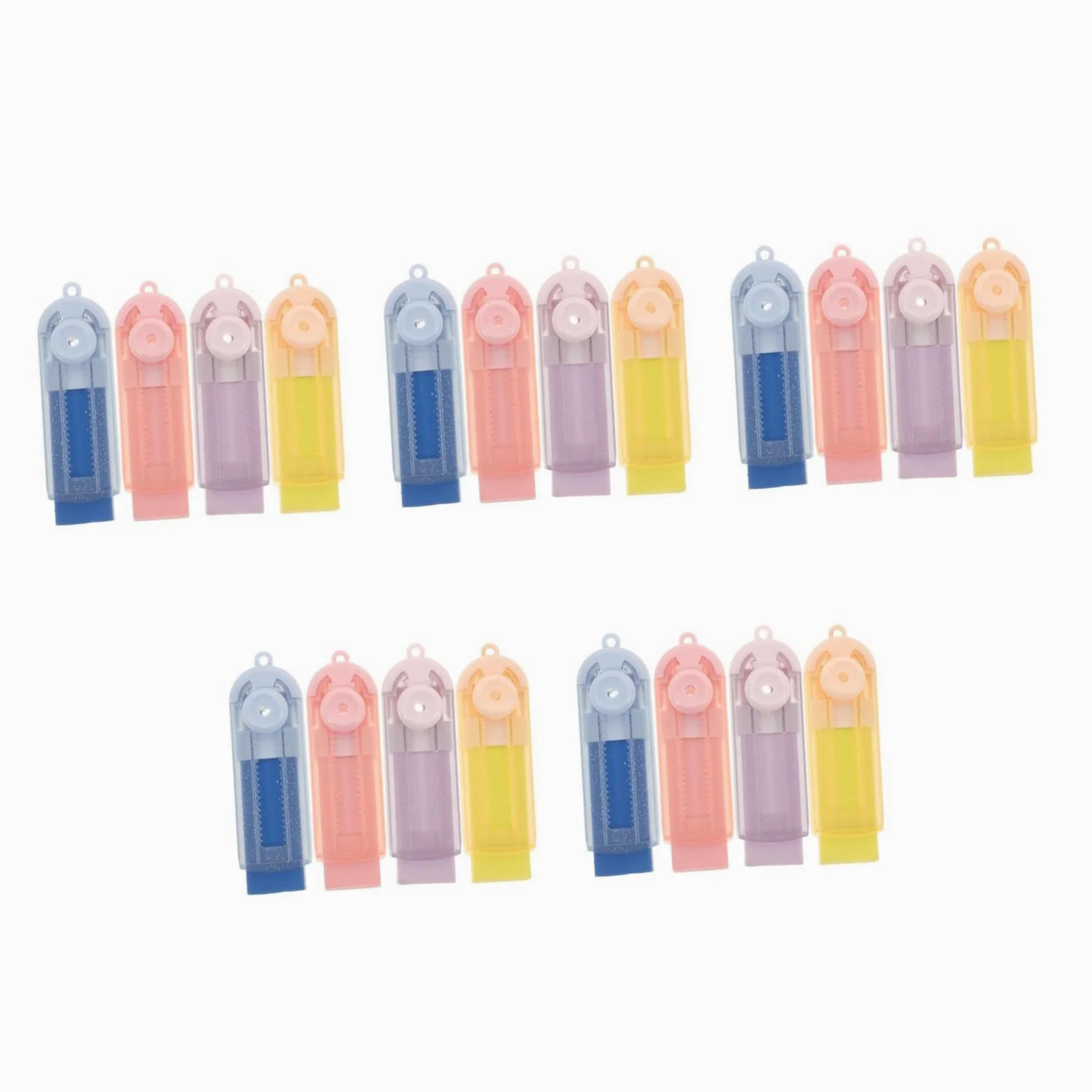 DOITOOL 5 Set Erasers Portatili Per Studenti Cancellini Estraibili Per Scuola E Test Per Cancelleria Scolastica 4 Pezzi*5