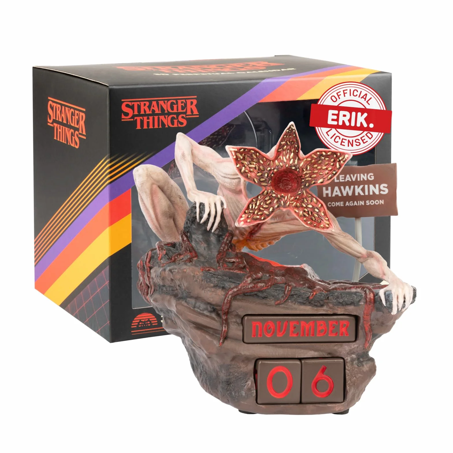 Grupo Erik Calendario Perpetuo Stranger Things 3D - Calendario da Tavolo Perpetuo | Decorazione da Scrivania per Fans: Stranger Things Gadget 13,3 x 13,3 x 14,6 cm
