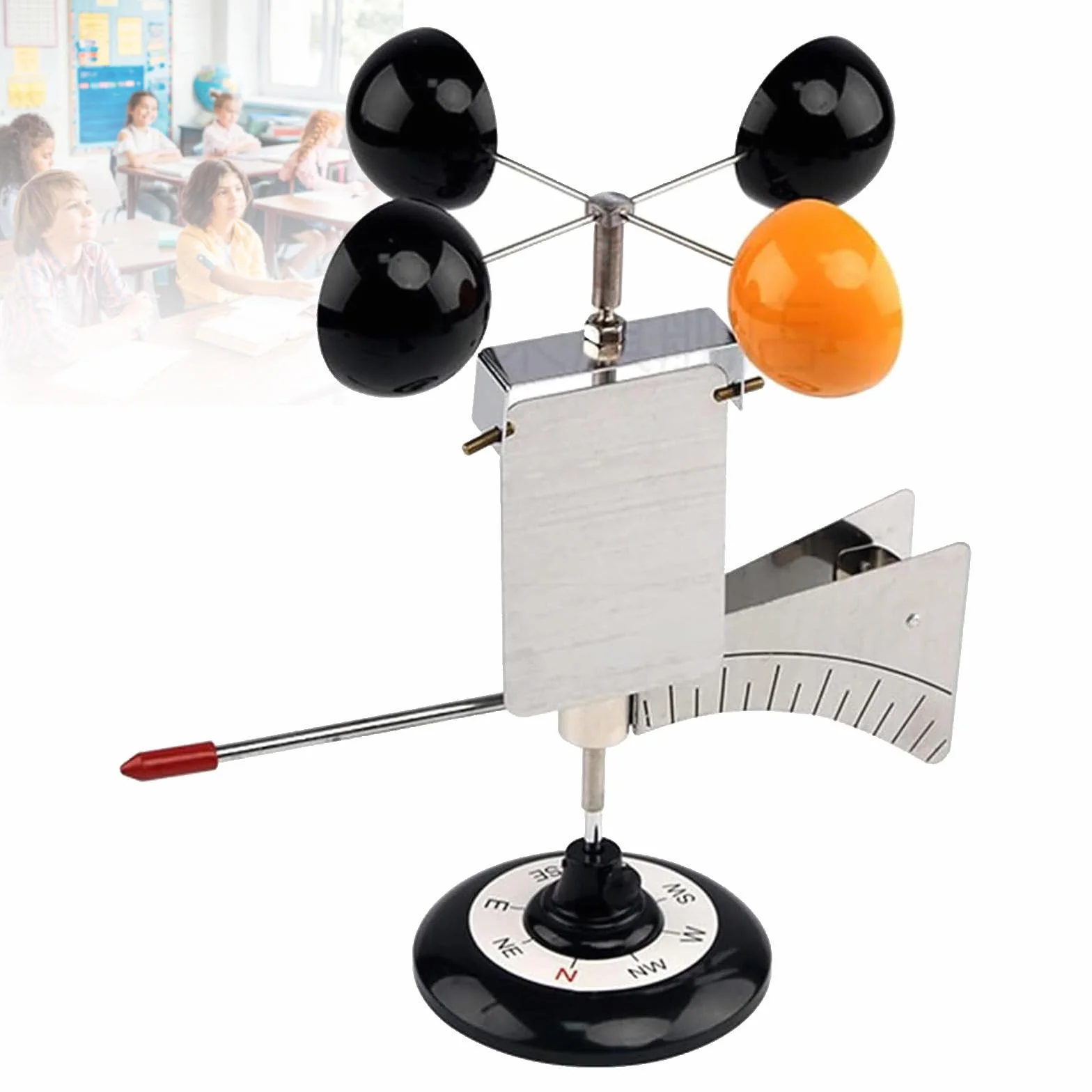 Aiuto didattico dell'anemometro del Vento, Strumento didattico di Geografia dell'attrezzatura sperimentale di Scienza Modello di banderuola per l'insegnamento delle scienze della Scuola