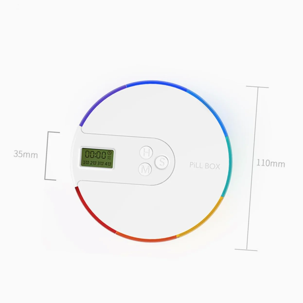 Portapillole Settimanale 7 Scomparti Elettronico con Timer | Abs Pp, Pulsante di Blocco, Promemoria Alimentazione Incluso, Programma Facile da Impostare