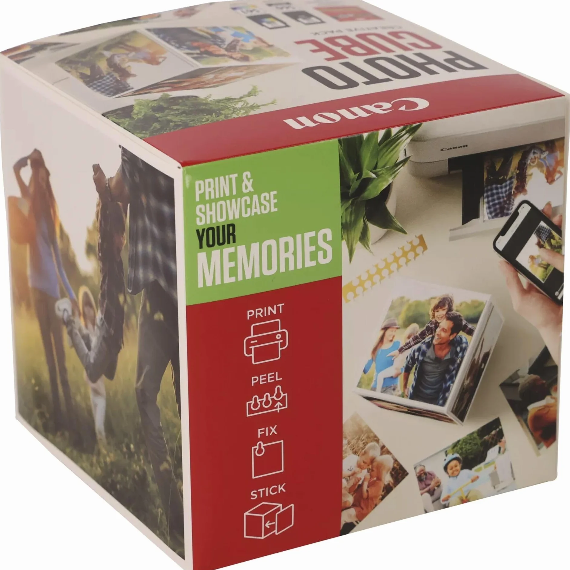 Canon Photo Cube Creative Pack, Verde - cartuccie PG-560/CL-561 + carta fotografica lucida 5x5 PP-201 (40 fogli) + nastro biadesivo - Compatibile con stampanti PIXMA
