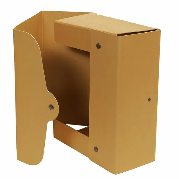 Cartelle Progetto con Bottoni num5 Pezzi - Colore AVANA - cartone riciclato FSC - Dorso 15 - Dimensioni 25 x 35 cm