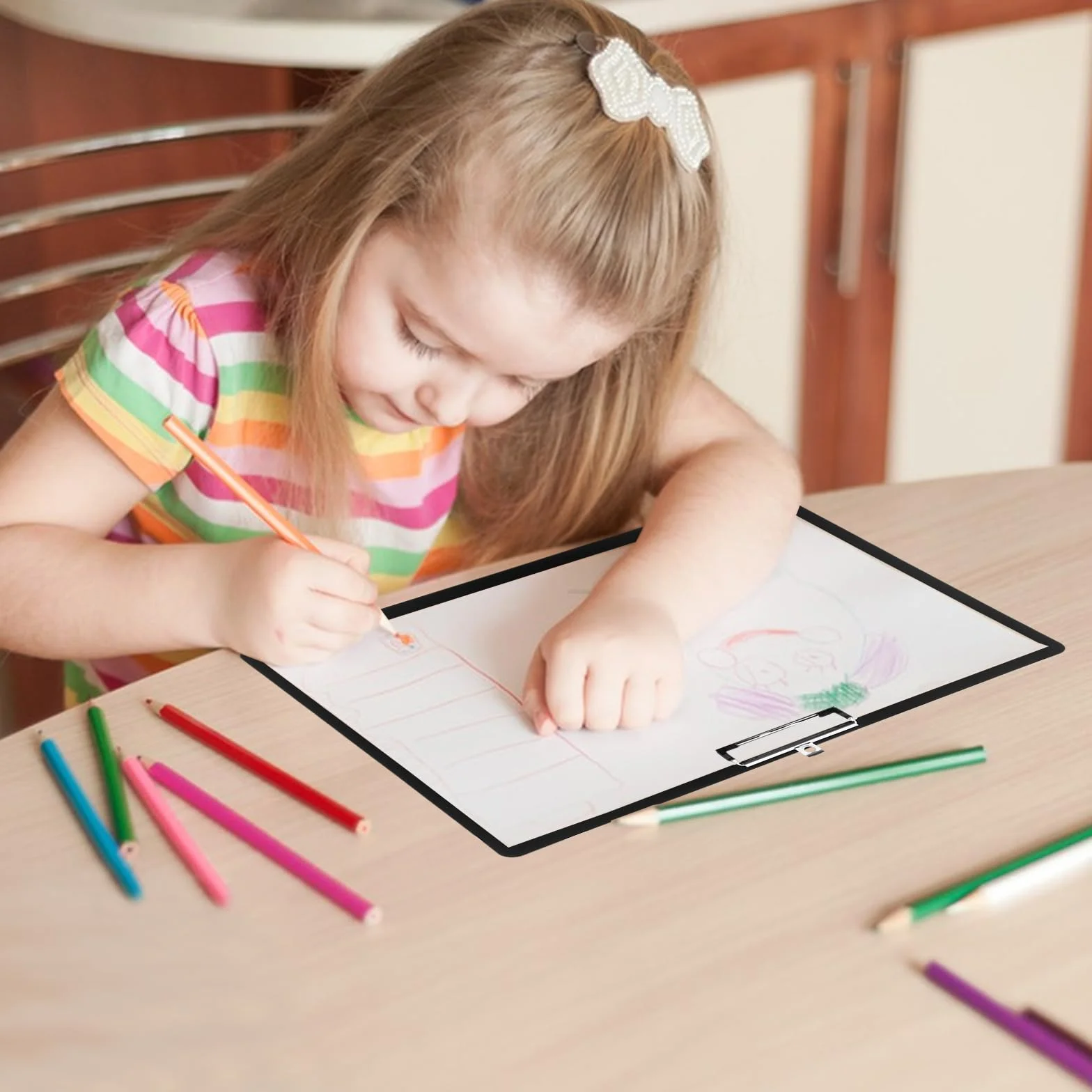 Portablocco A3, in plastica, 44 x 33 cm, nero, formato A3, per aule, uffici, studi medici