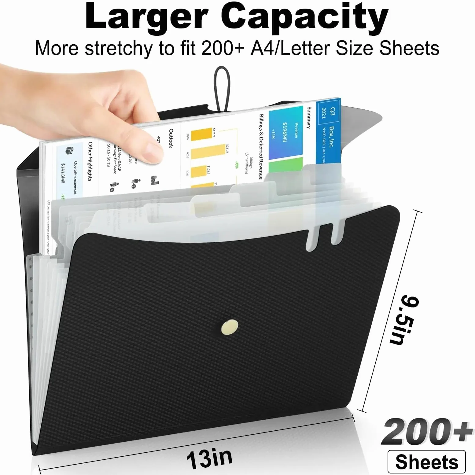 Porta Documenti Organizzatore di cartelle file for fisarmonica | Portadocumenti espandibile A4 a 7 tasche, for materiale scolastico e for ufficio(Green)