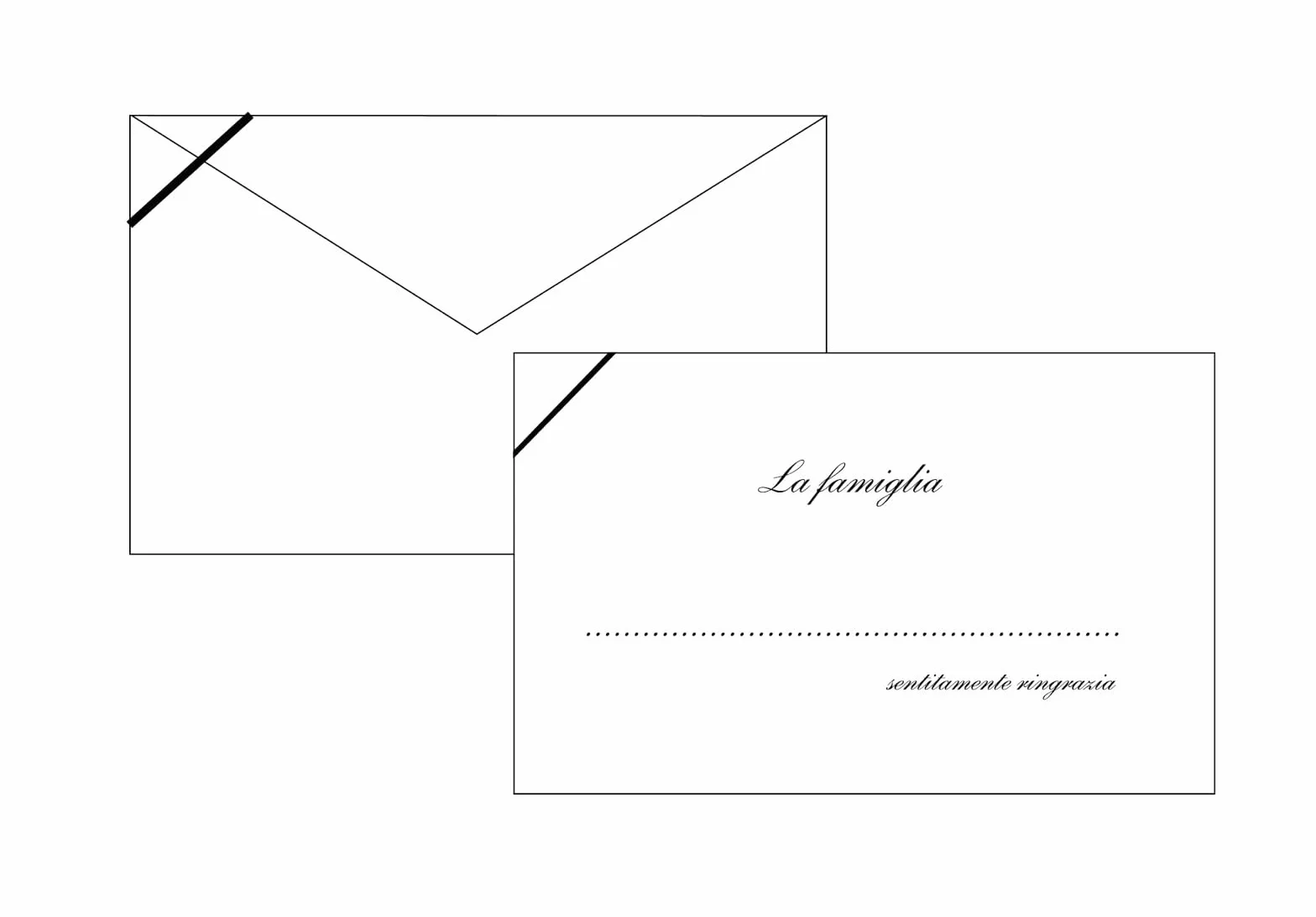 Biglietti di Ringraziamento per Lutto con Buste 9x14 cm 100 Pezzi