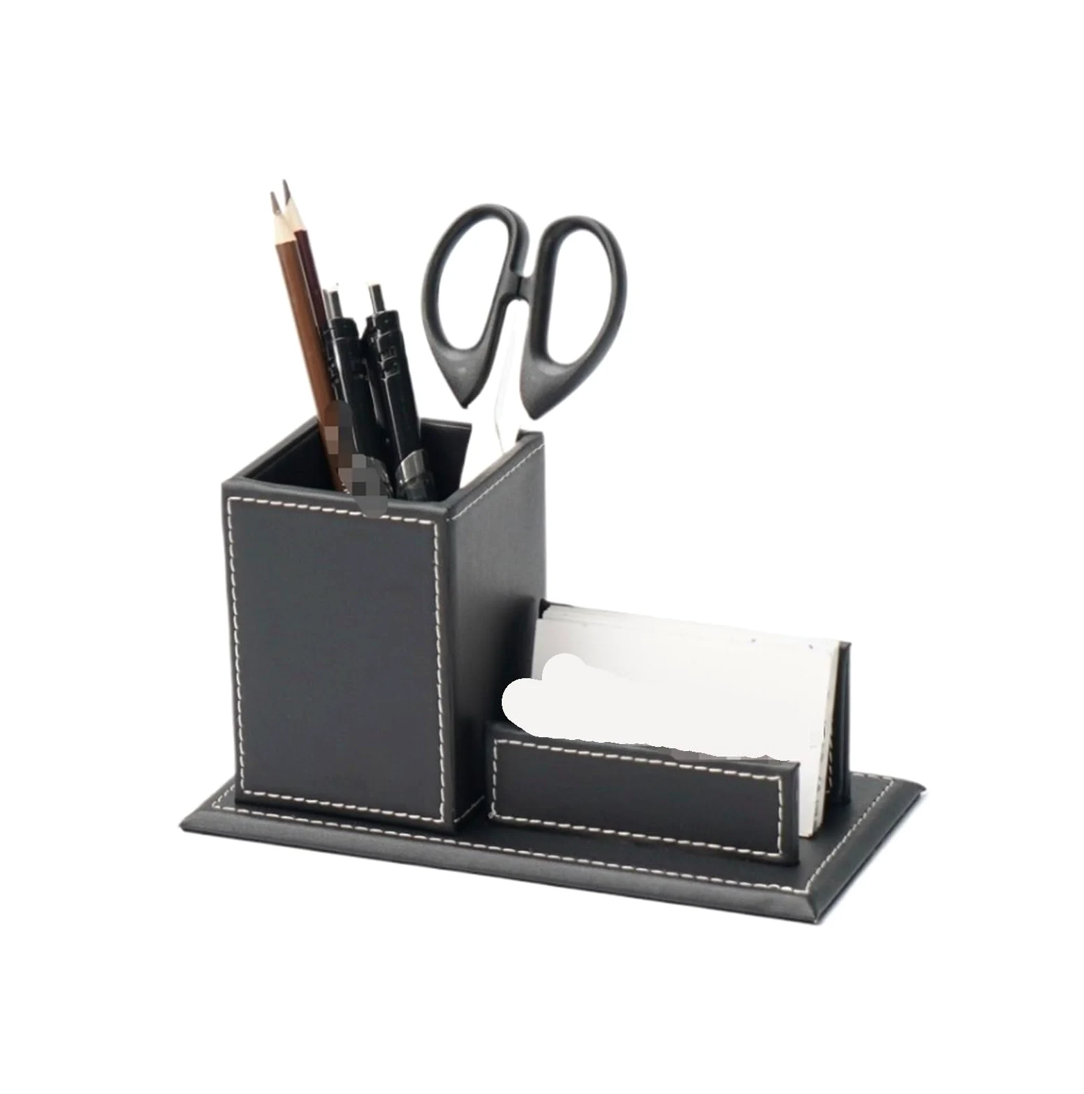 Espositore, Porta biglietti da visita e portapenne | Scrivania da ufficio nera 20x11x10 cm: porta biglietti da visita e portapenne