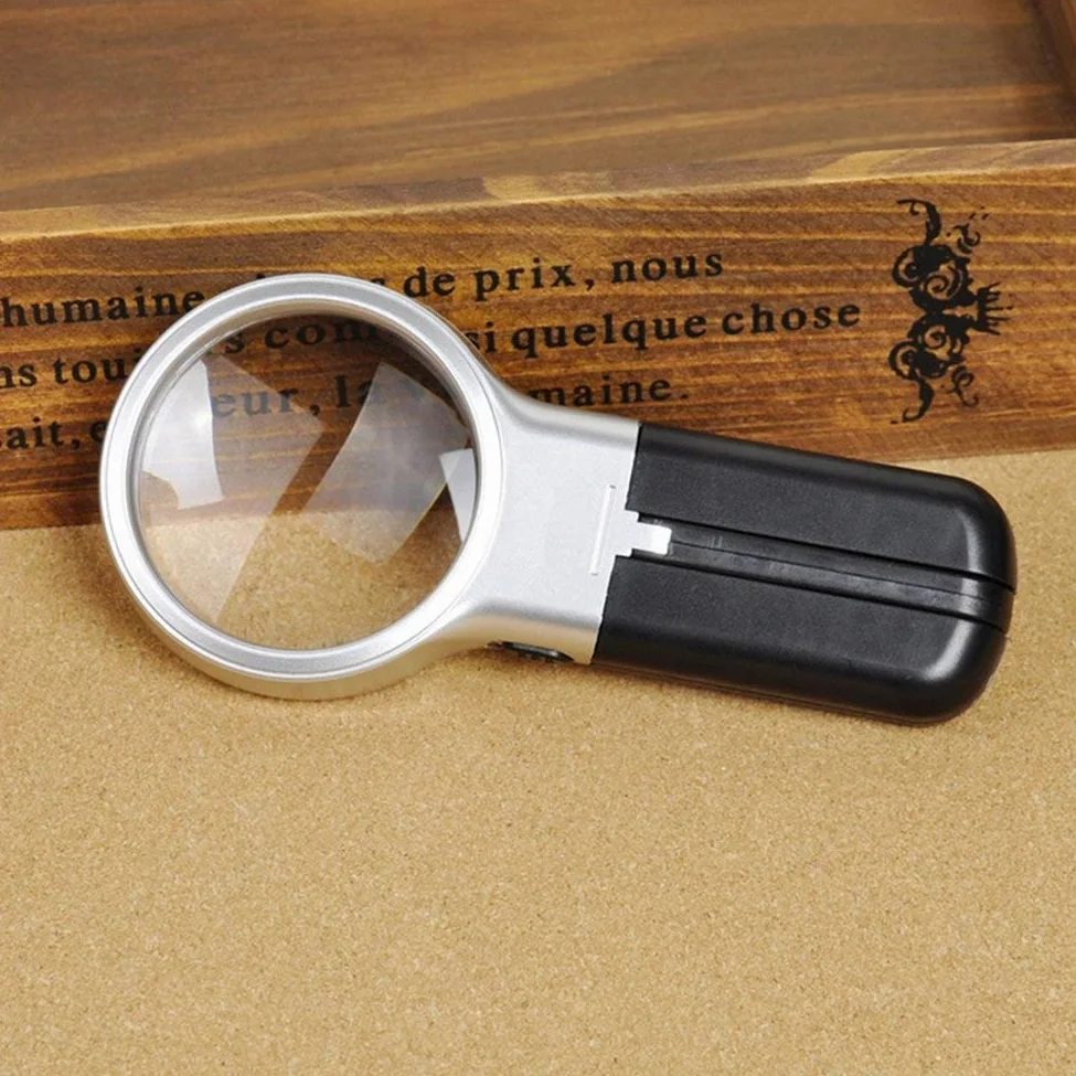 Lenti di ingrandimento, Lente di ingrandimento Pieghevole 3X a Mani libere con Lampada a LED, Lente di ingrandimento da Tavolo Portatile per Libri, giornali, mappe, Monet