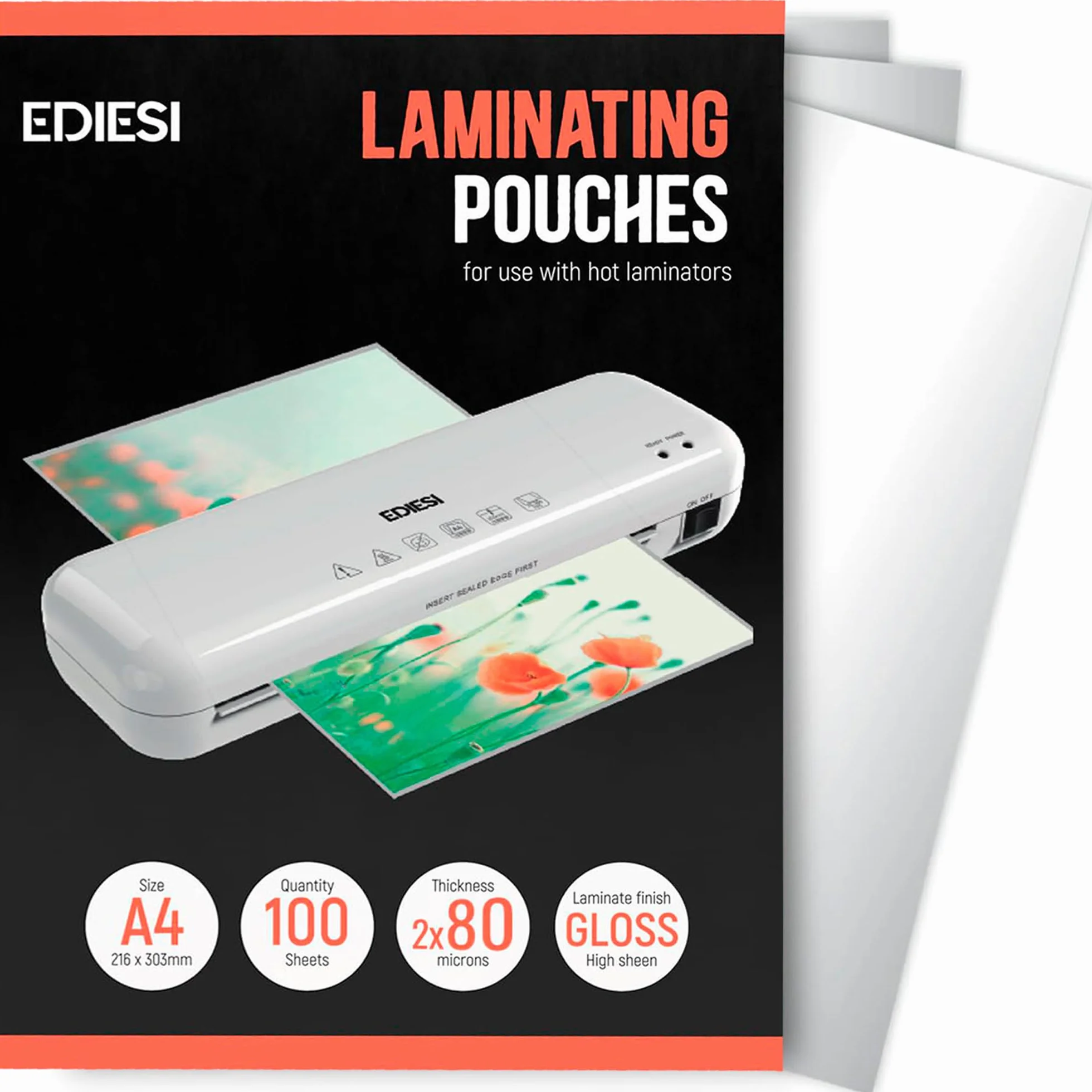 Fogli Plastificatrice A4 Confezione da 100 Laminazioni Lucidi