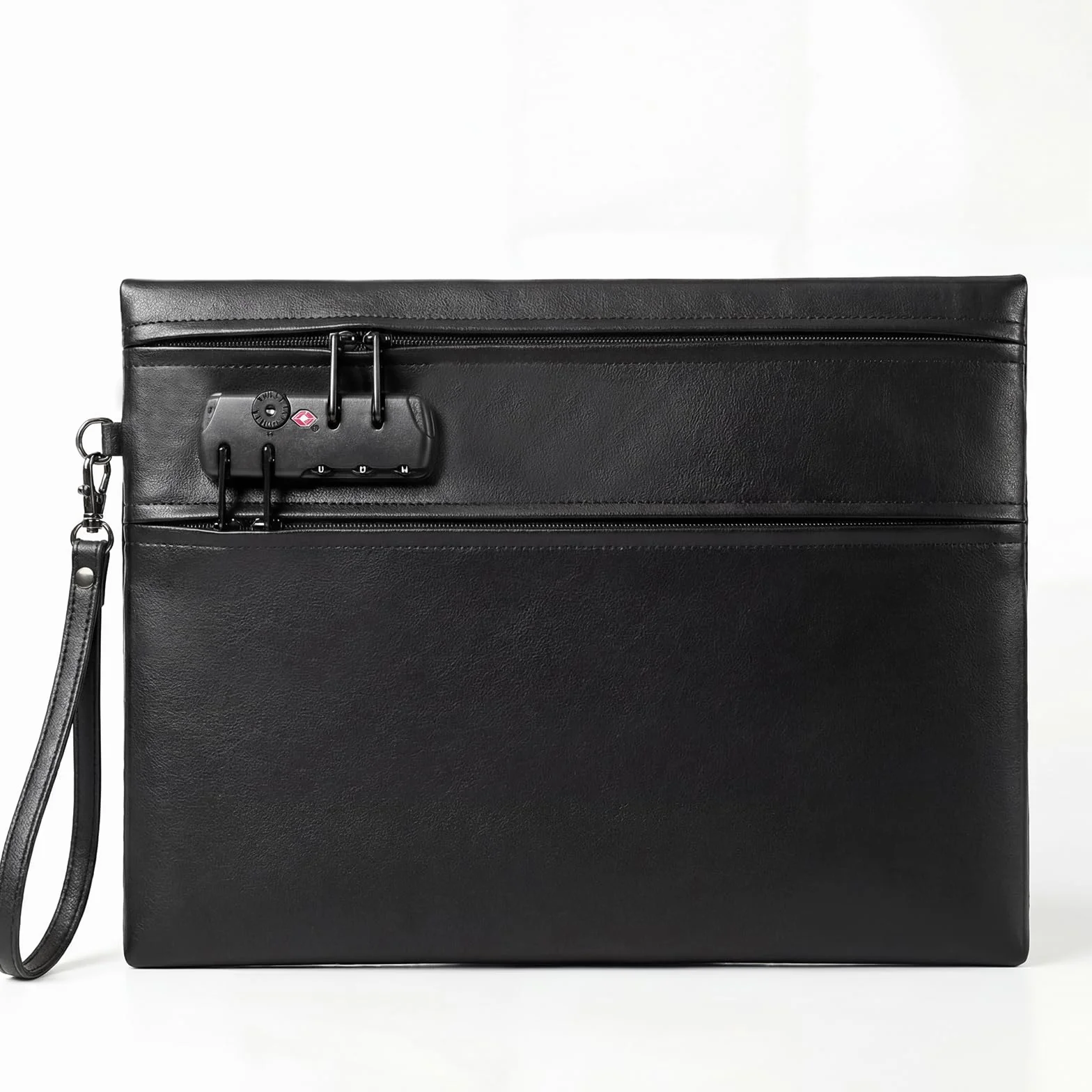 Borsa per Documenti Ignifuga Impermeabile 6400°F con Serratura 12 Strati Valigetta Portatile Anti Fuoco Nero 36x26cm