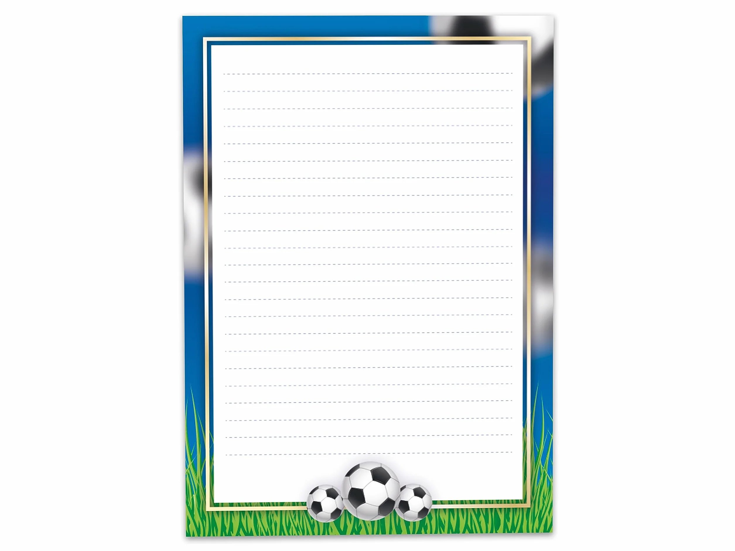 Calcio Set di Carta da Lettere A4 con Buste 25 Fogli 15 Buste Blu