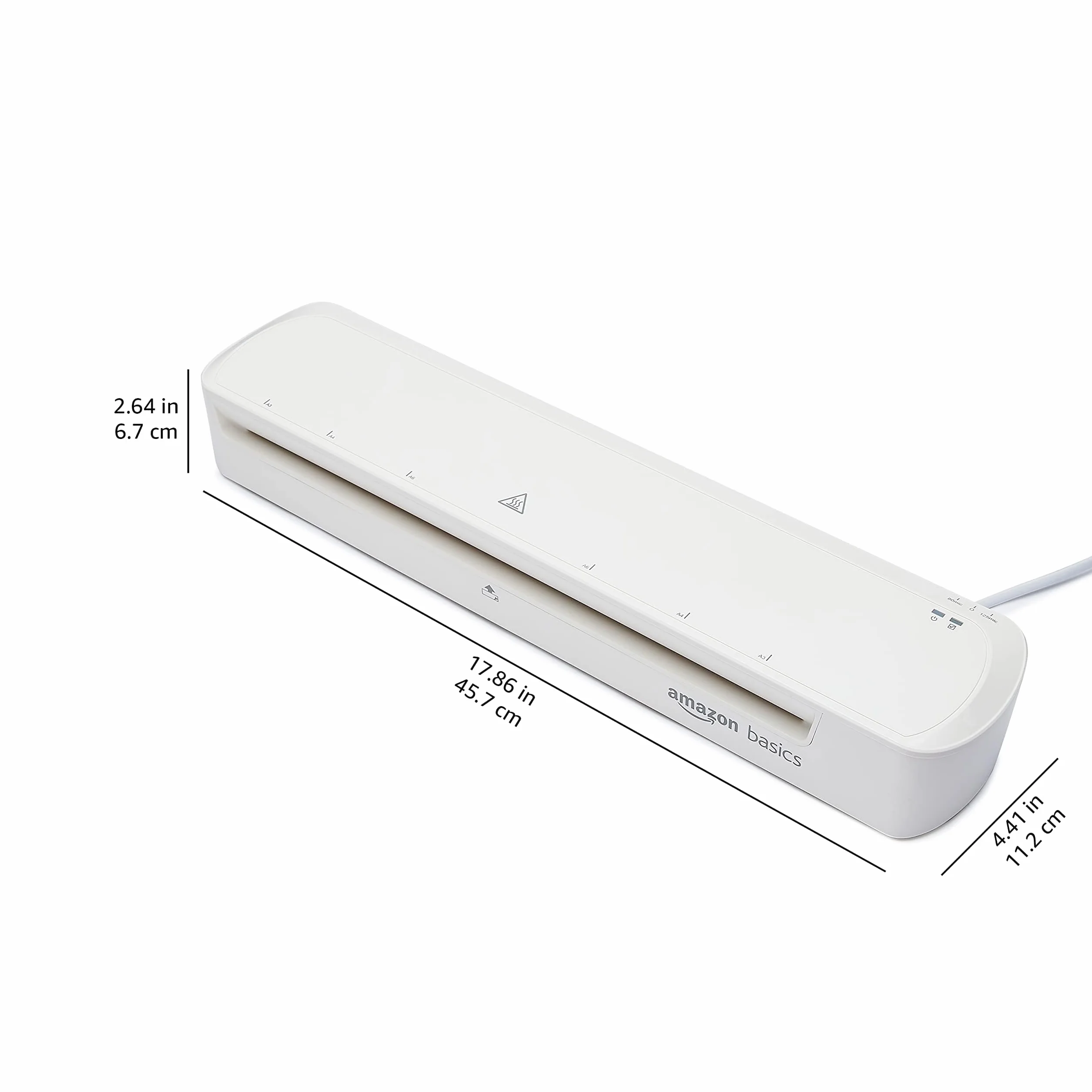 Amazon Basics Laminatore termico, formato A3, include due buste per laminatura, Bianco, Tinta unita
