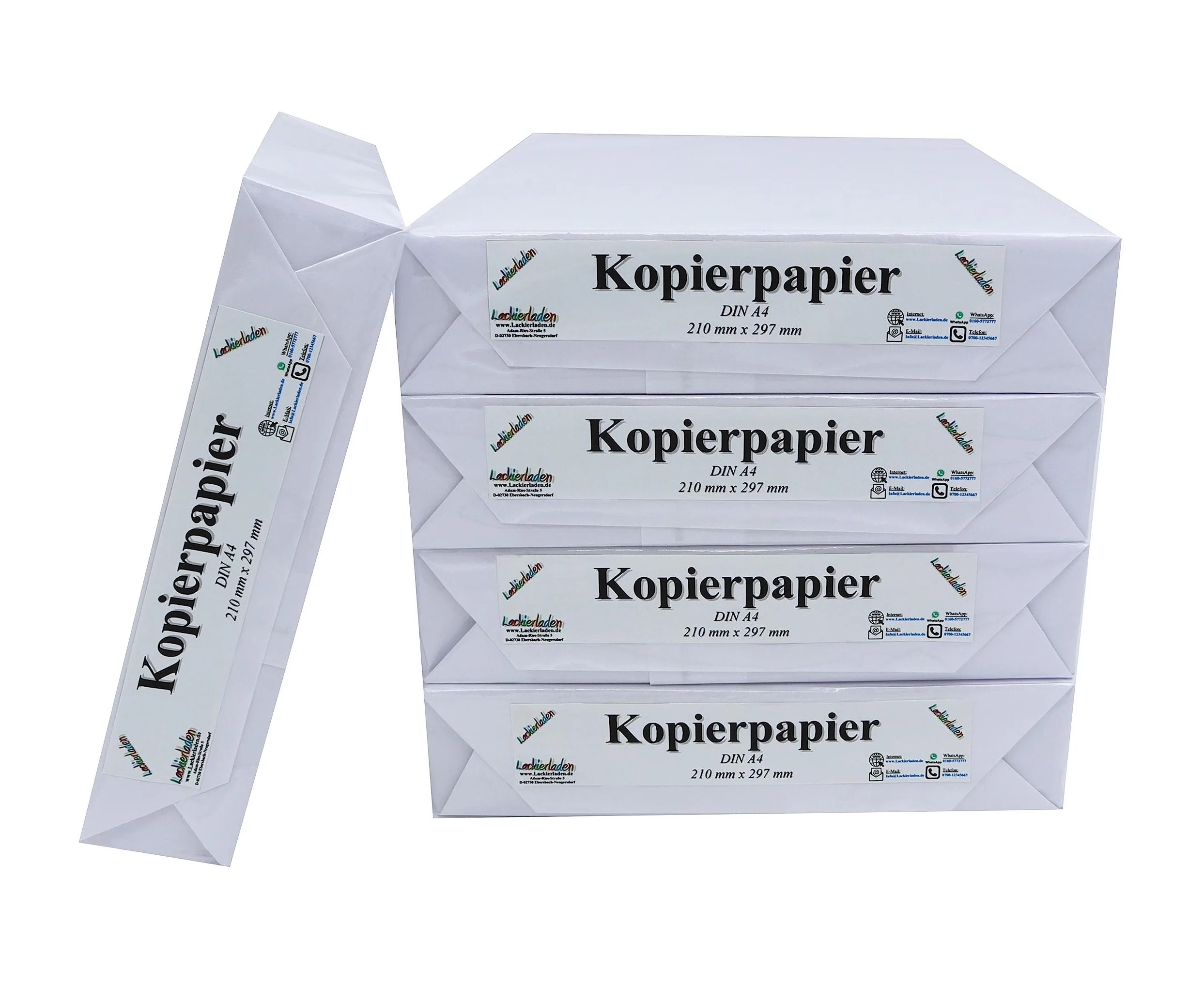 2500x Carta fotocopie DIN Foglio A4, 80g/qm