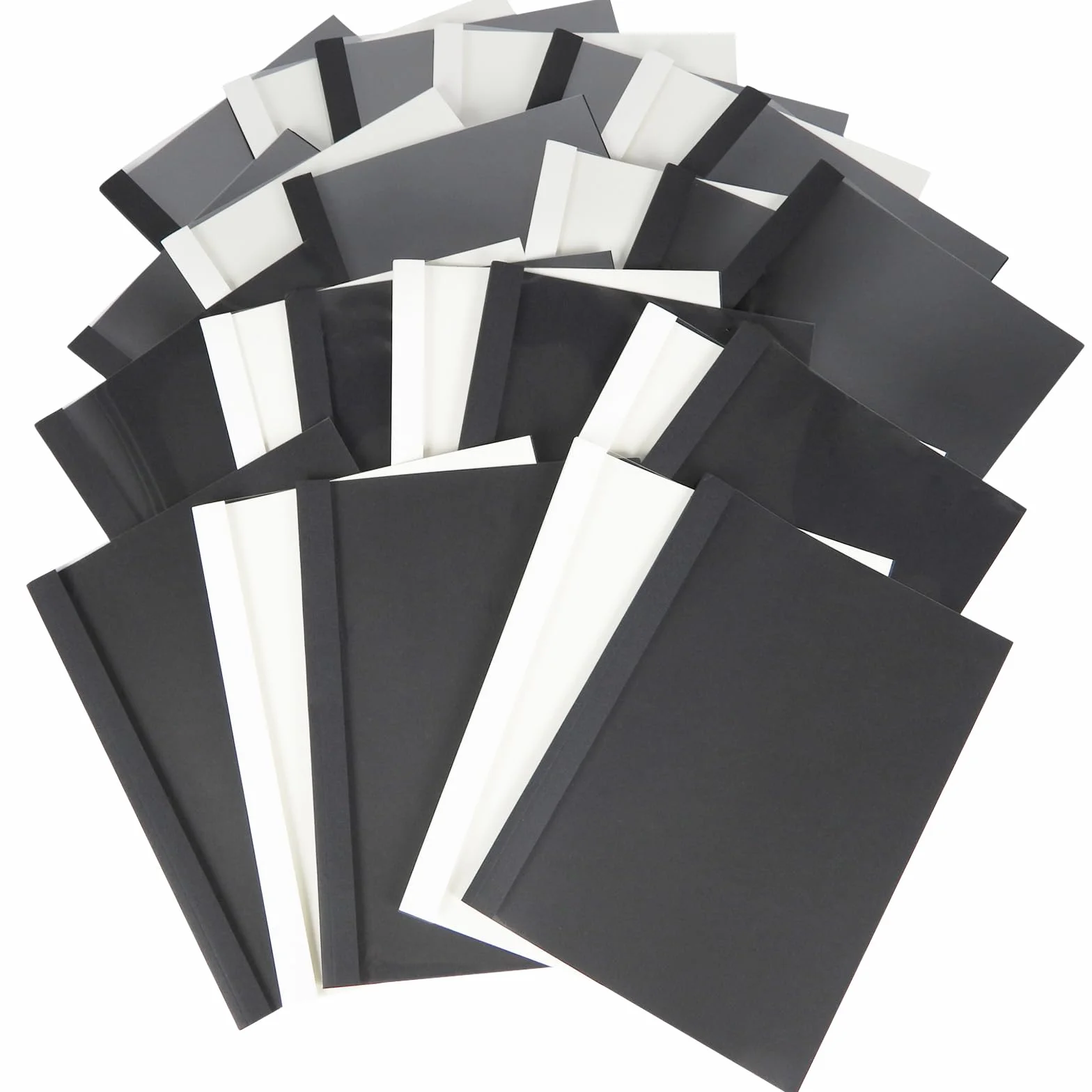 RAYSON Copertine per Rilegatrice Termica, Nero e Bianco, 100 Fogli, 12 mm, A4, Confezione da Pezzi 25