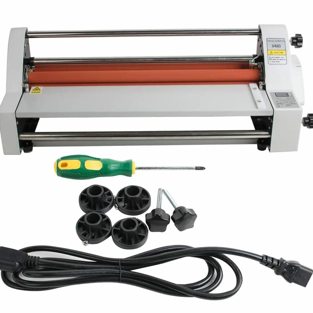 Laminatrice Professionale 350mm/450mm Macchina di Laminazione Termica a Quattro Rulli per Carta A2/A3/A4 su Un Solo/Due Lati, Laminazione a Caldo E a Freddo per Documenti, Foto,V350