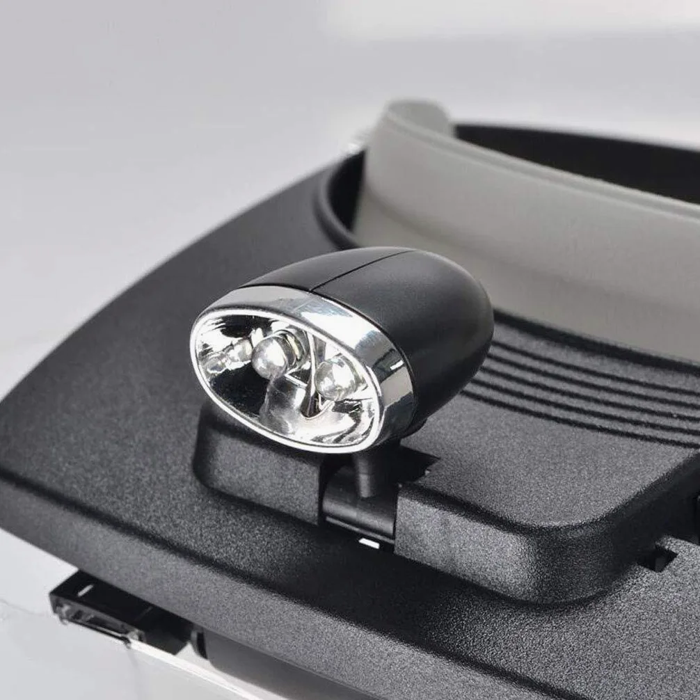 Lenti di ingrandimento, Lenti di ingrandimento per Hobby educativi, Lenti di ingrandimento ad Alta Potenza per Occhiali da Vista, montate sulla Testa con luci a LED 5X HD