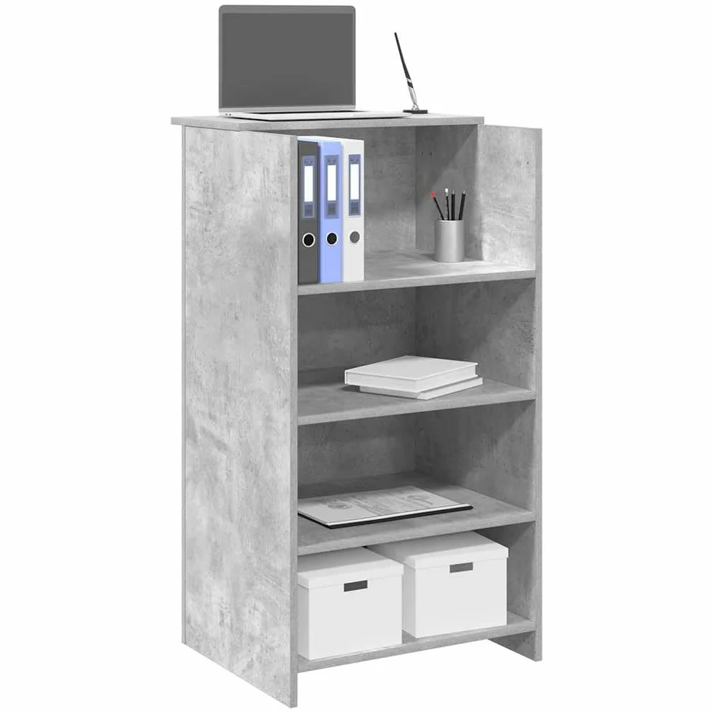 vidaXL Reception Grigio Cemento 55x50x103,5 cm Legno Multistrato Ufficio, Cassa, Salone