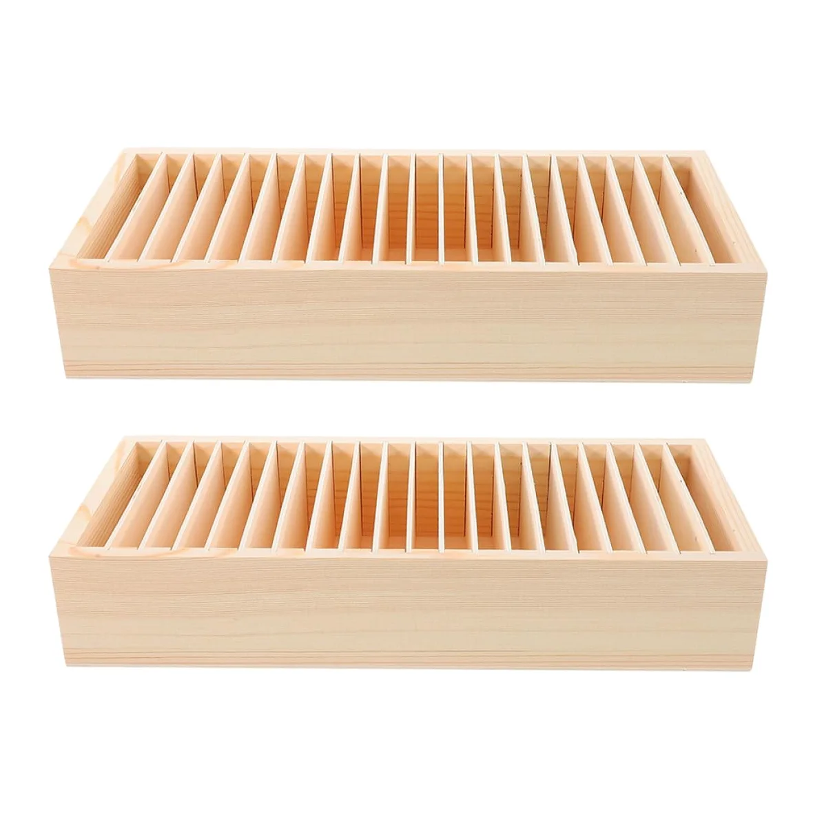 2 Pezzi Porta Biglietti Da Visita in Legno, Organizzatore Multi-Griglia Staccabile per Biglietti di Auguri e Ufficio