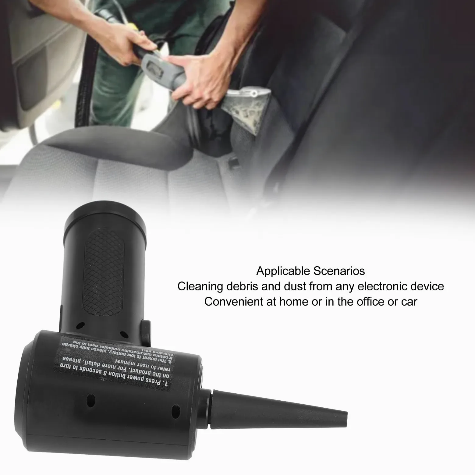 Spolverino Elettrico Senza Fili 51000 Giri/min, Soffiatore Ad Aria Compressa con Ugello Lungo e Sottile per Tastiera Laptop Fotocamera Pulizia Auto, Soffiatore per Polvere Portatile Ad Alta