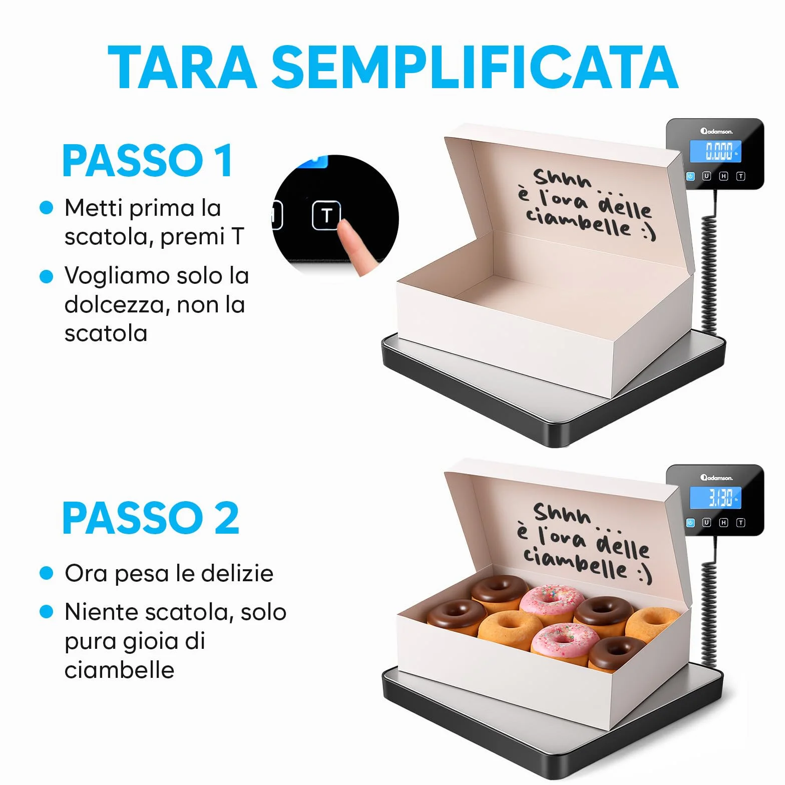 Bilancia Professionale 200 kg/10 g Alta Precisione con Funzione Hold/Tara per Pacchi Bagagli Uso Industriale