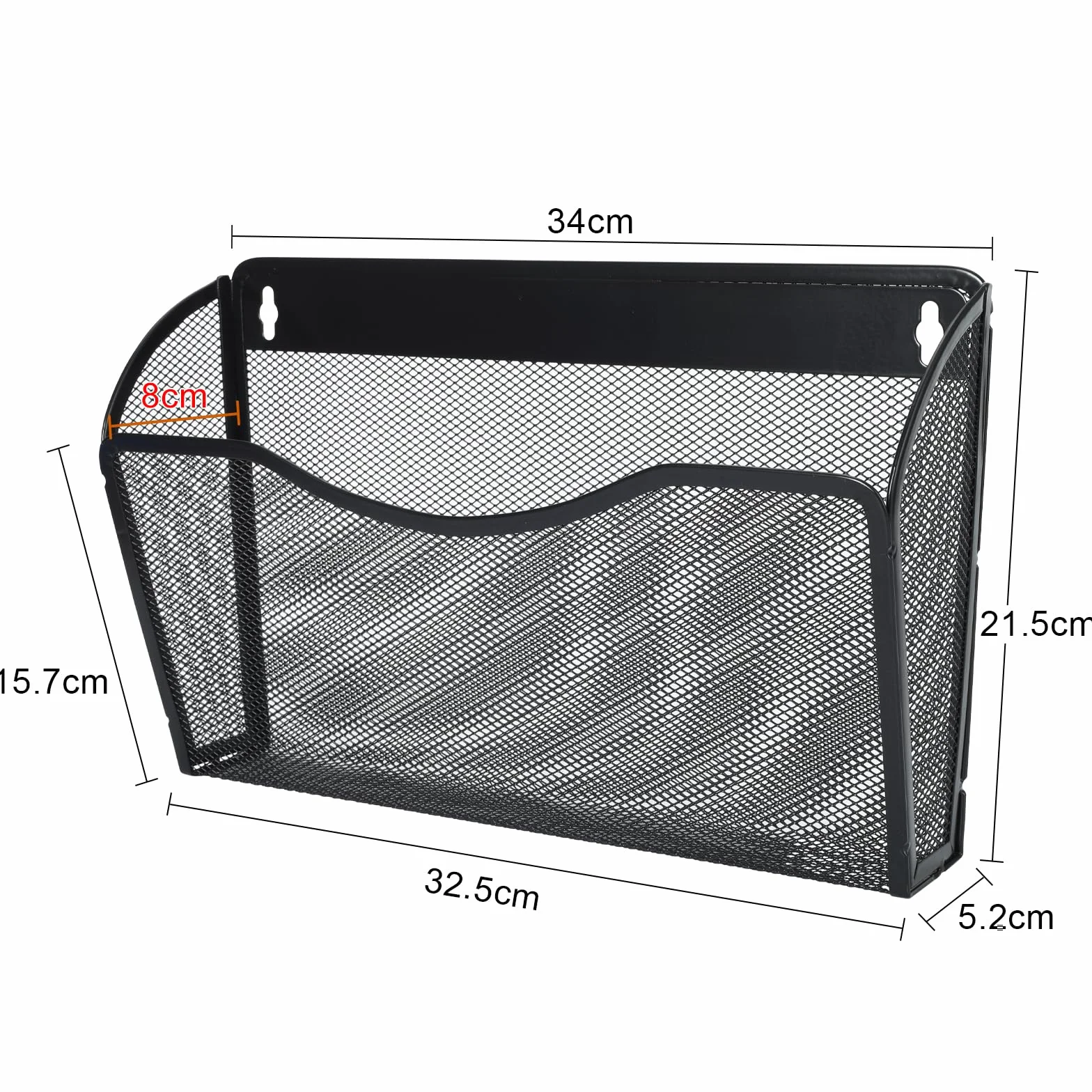 EasyPAG Portadocumenti a Parete A4 3 Tasche Orizzontale Metallo Rete,Portariviste a Muro,Porta Lettere da Appendere,Organizzatore Posta da Muro per Ufficio & Casa,Nero