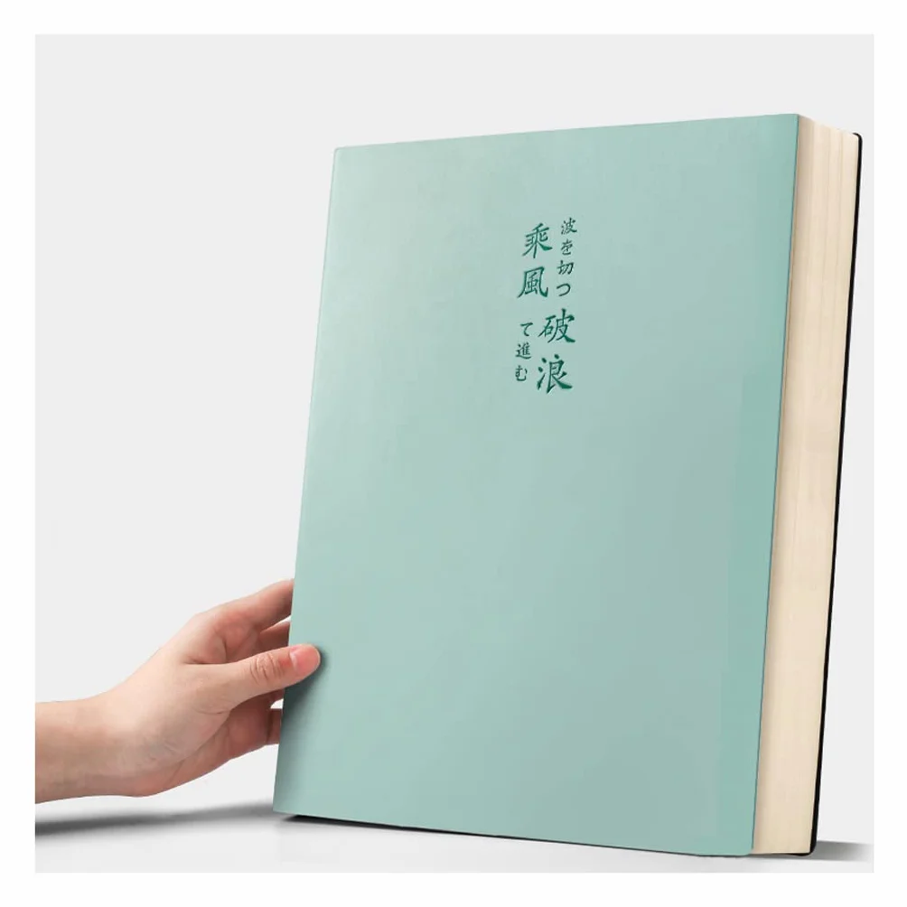 Blocco Note Super Spesso Studenti Quaderno di Carta a Righe creatività Cancelleria Quaderno con Copertina in PU Materiale Scolastico A4 Esercizio per Insegnanti (Verde A4)