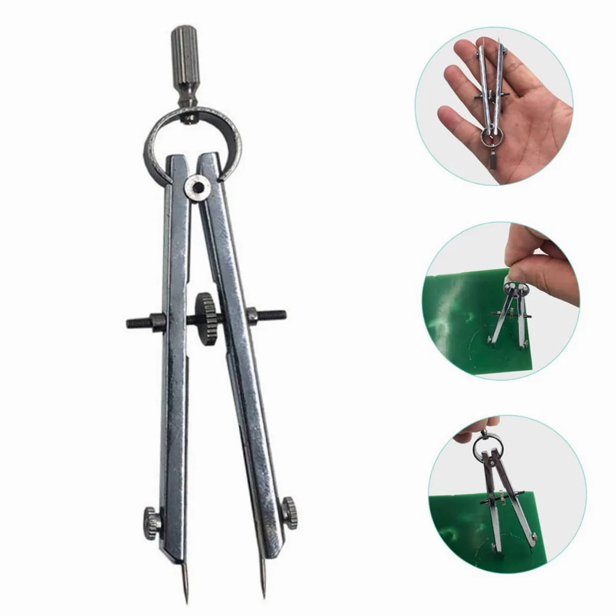 NUOBESTY 4 Pz Bussole Compasso Geometrico Strumento Di Disegno Del Cerchio Bussola Per La Matematica Compasso a Matita Acciaio Inossidabile Maggiore Alunno Materiale Scolastico