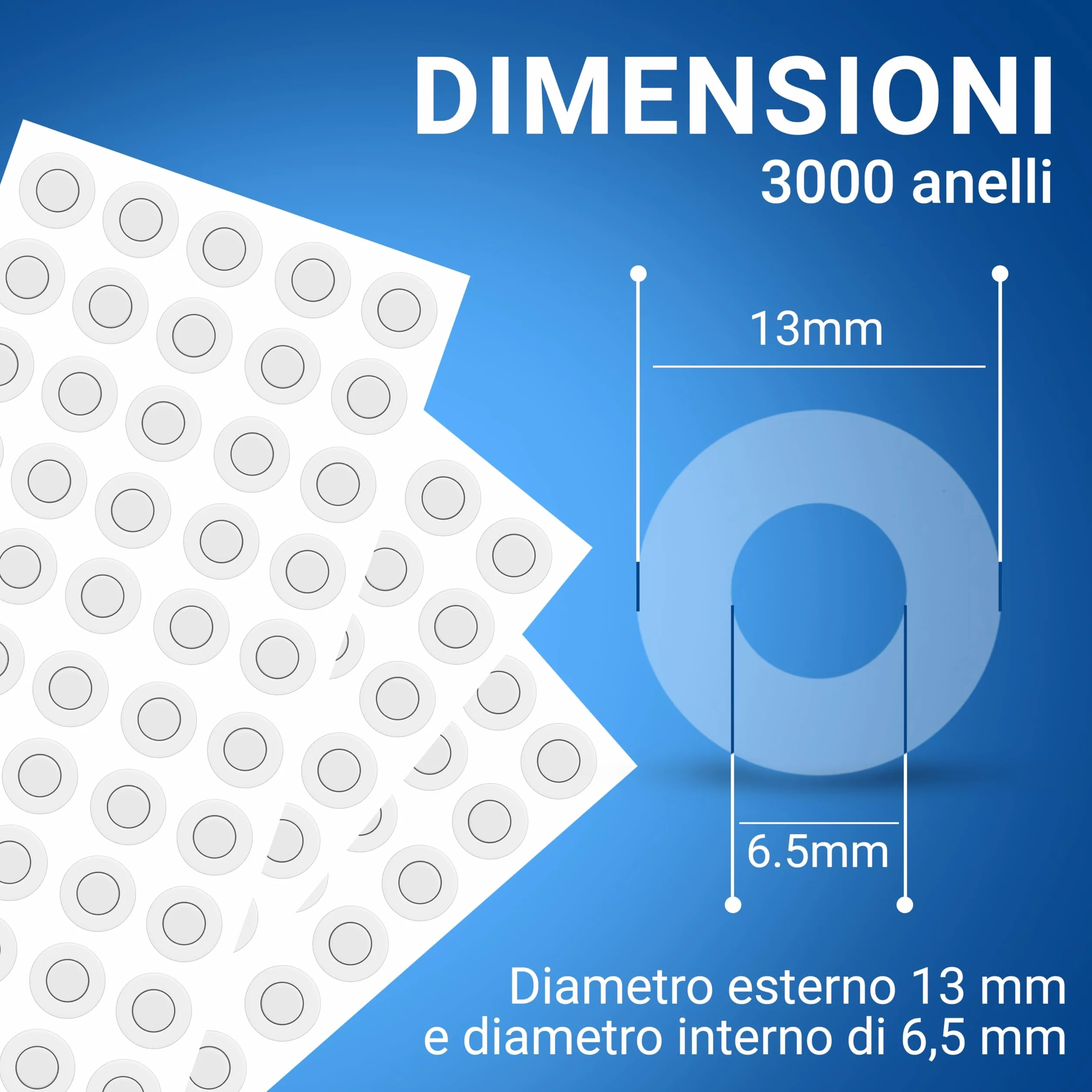 Salvabuchi Fogli Anelli Rinforzi Trasparenti 3000 - Anelli Autoadesivi in Vinile