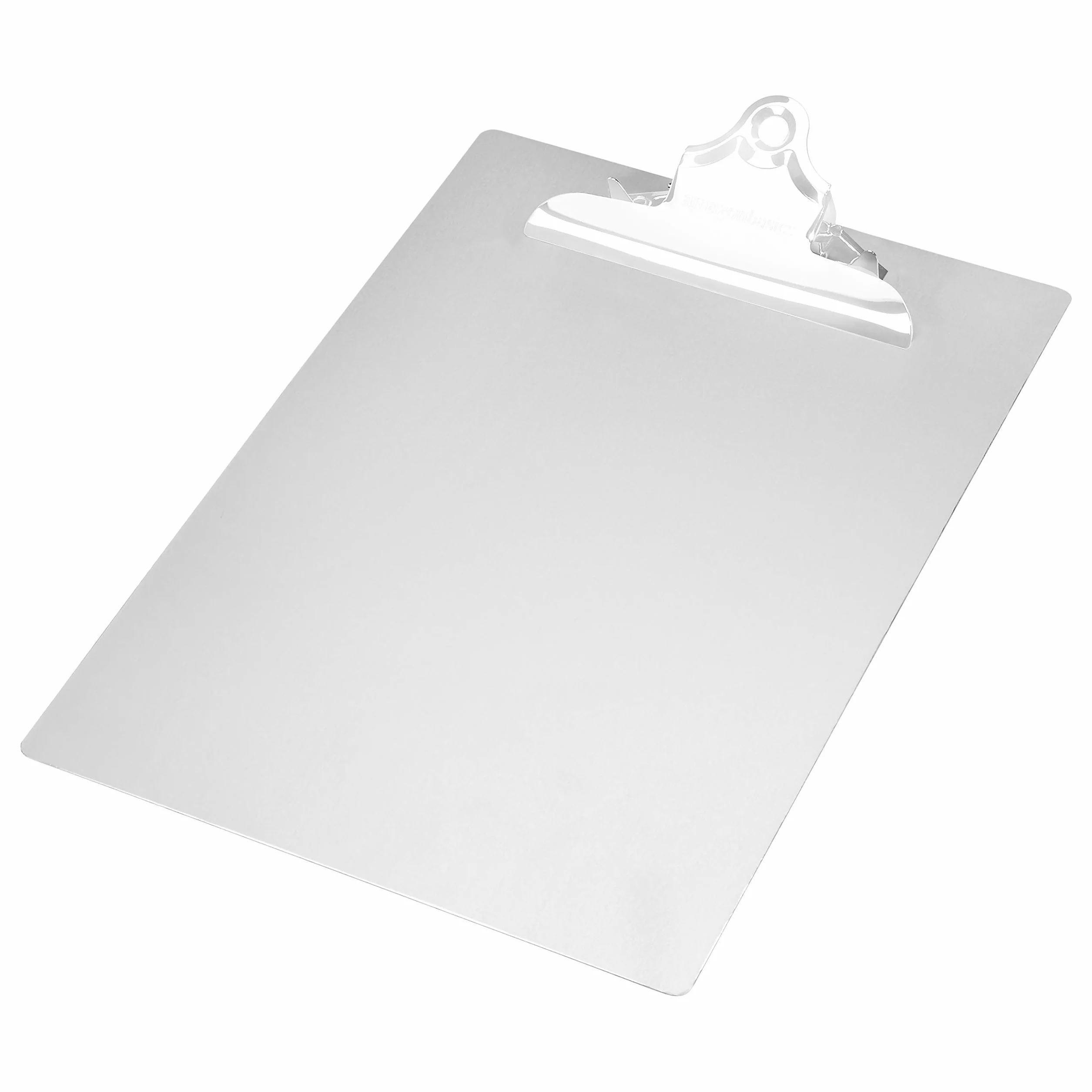Amazon Basics Tavoletta in alluminio - Formato A4, pinza standard, 1 unità, confezione da 6, Argento, 22,6 x 4,2 x 33 cm
