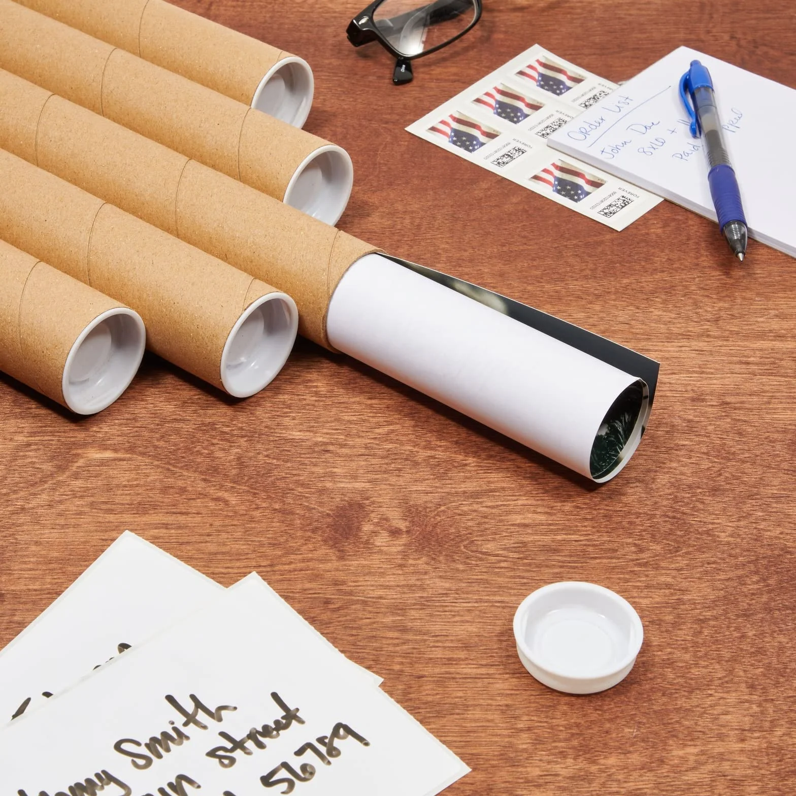 Stockroom Plus Tubi postali – Conservazione sicura per poster – Organizer per tubi Art & Blueprint – Organizer versatile per documenti – 3,8 x 30,5 cm, confezione da 12, marrone