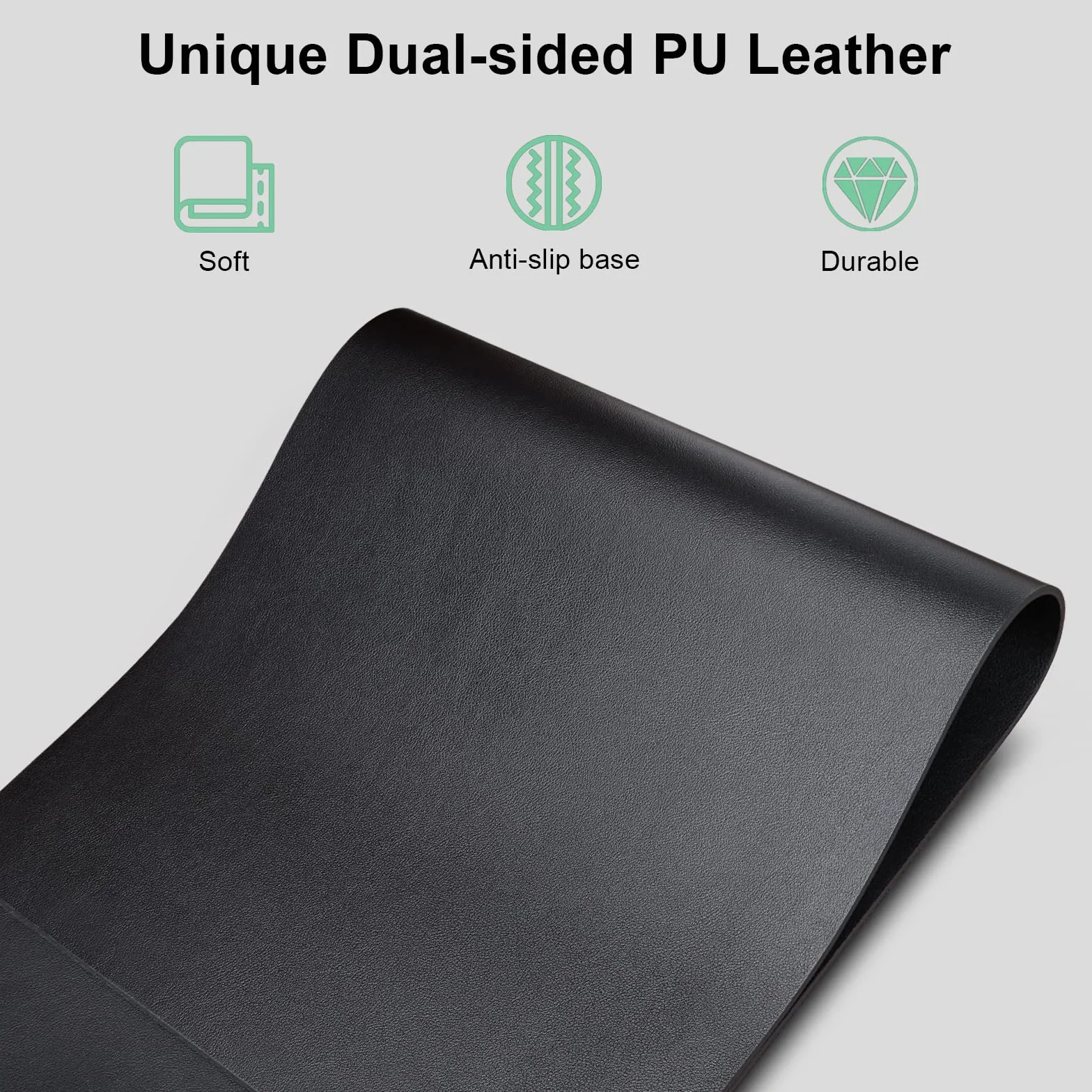 GORESE Sottomano Scrivania Ufficio in Pelle PU, Tappetino mouse con Ricarica Wireless 10W, Supporta Qi, Impermeabile, Nero 90x42CM
