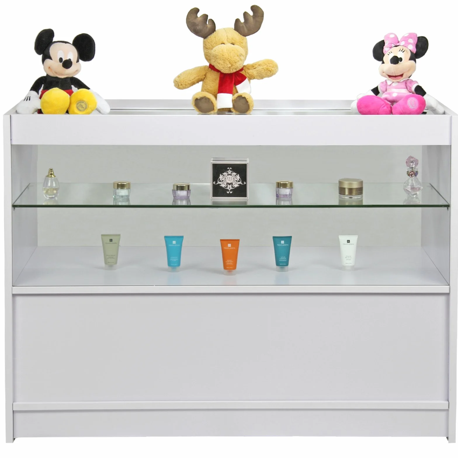 MonsterShop - Set Pegasus con 3 Banconi da Negozio e Reception Bianco Brillante Elegante