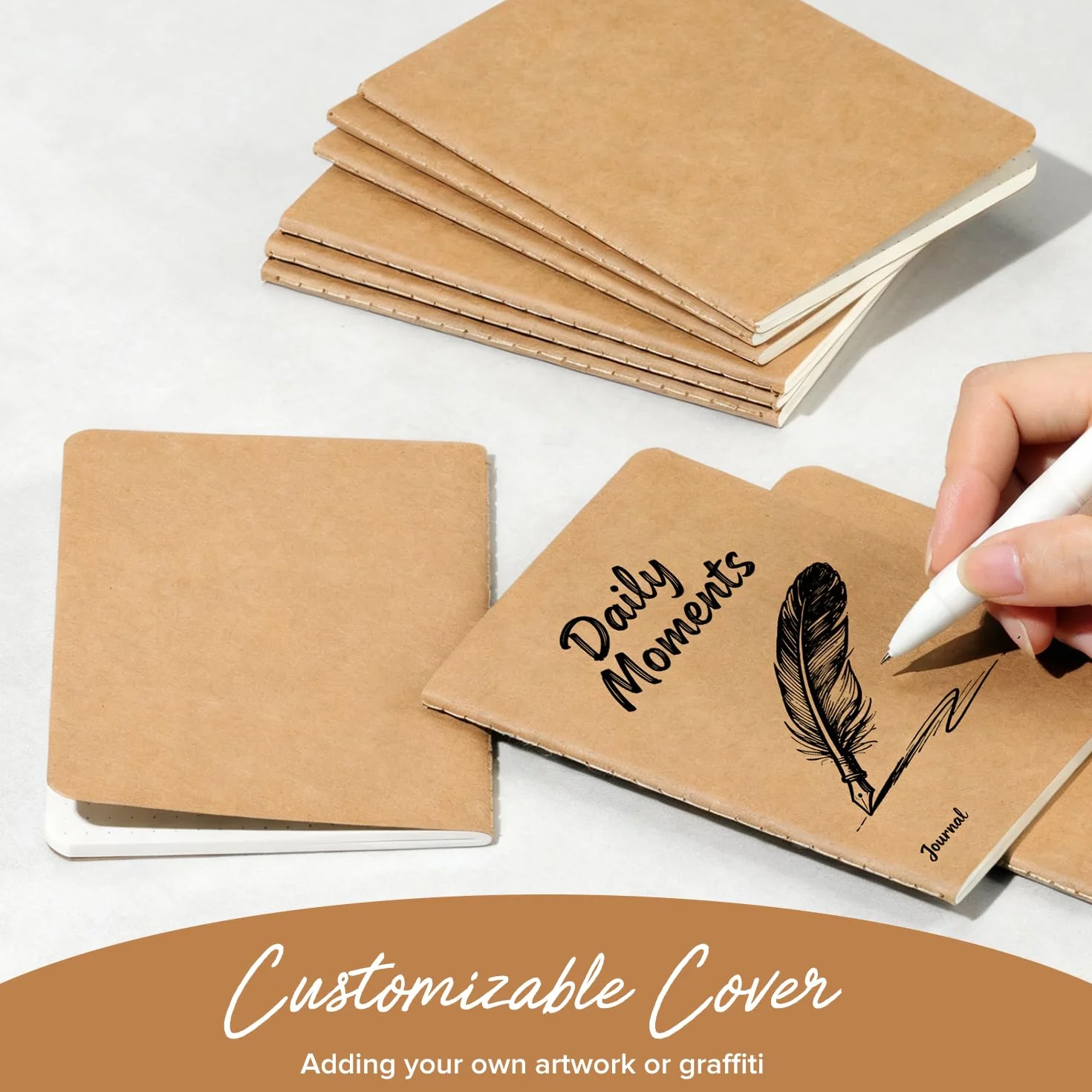 HOMEMARS Taccuino A6 Quadernino Puntinato 100 g/m² 10x14 cm 60 Pagine Copertina in Cartone