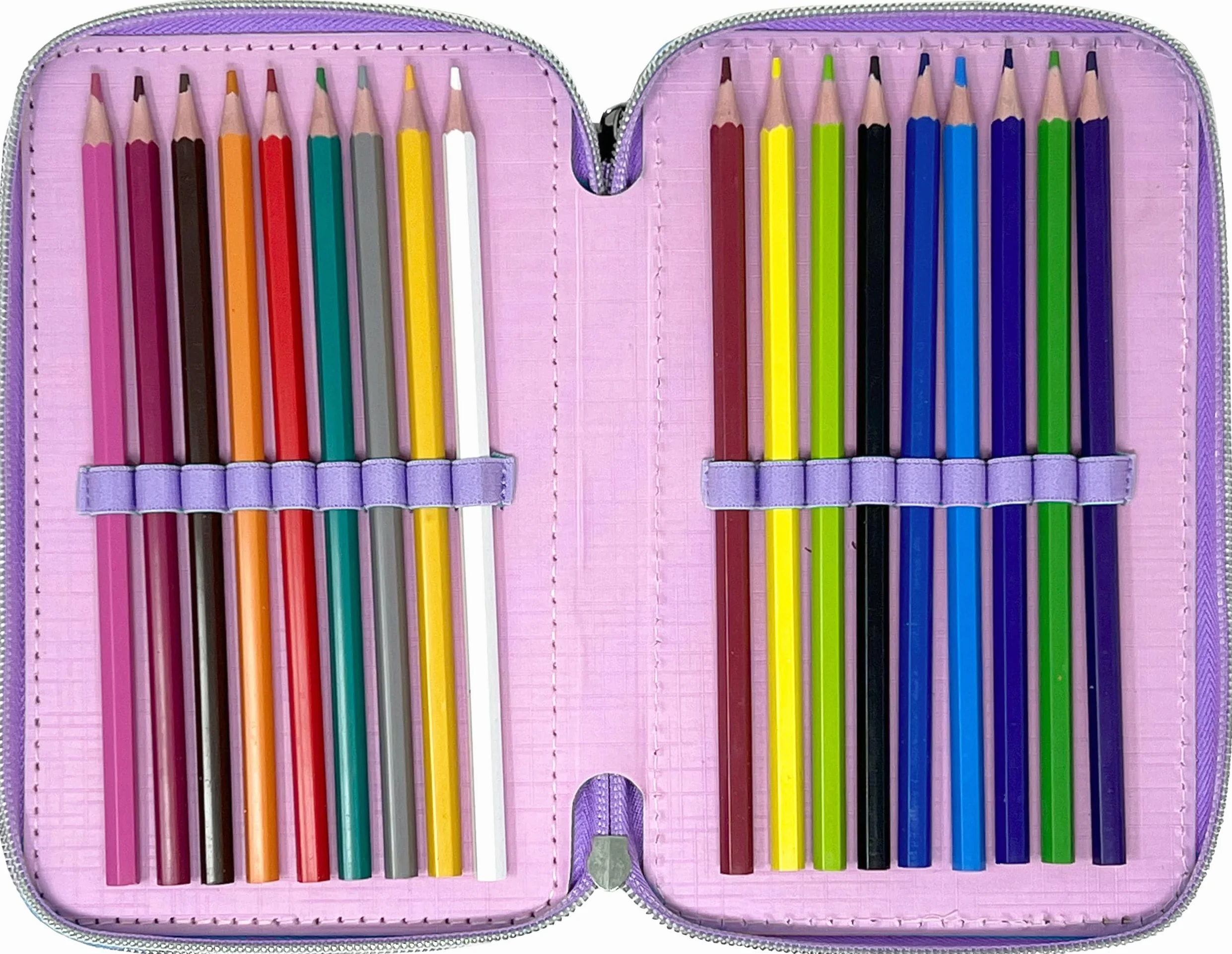 Clondo Astuccio 3 Scomparti 3D Bambini Stitch Angel Fan 44 Accessori Scuola Elementare 20 cm