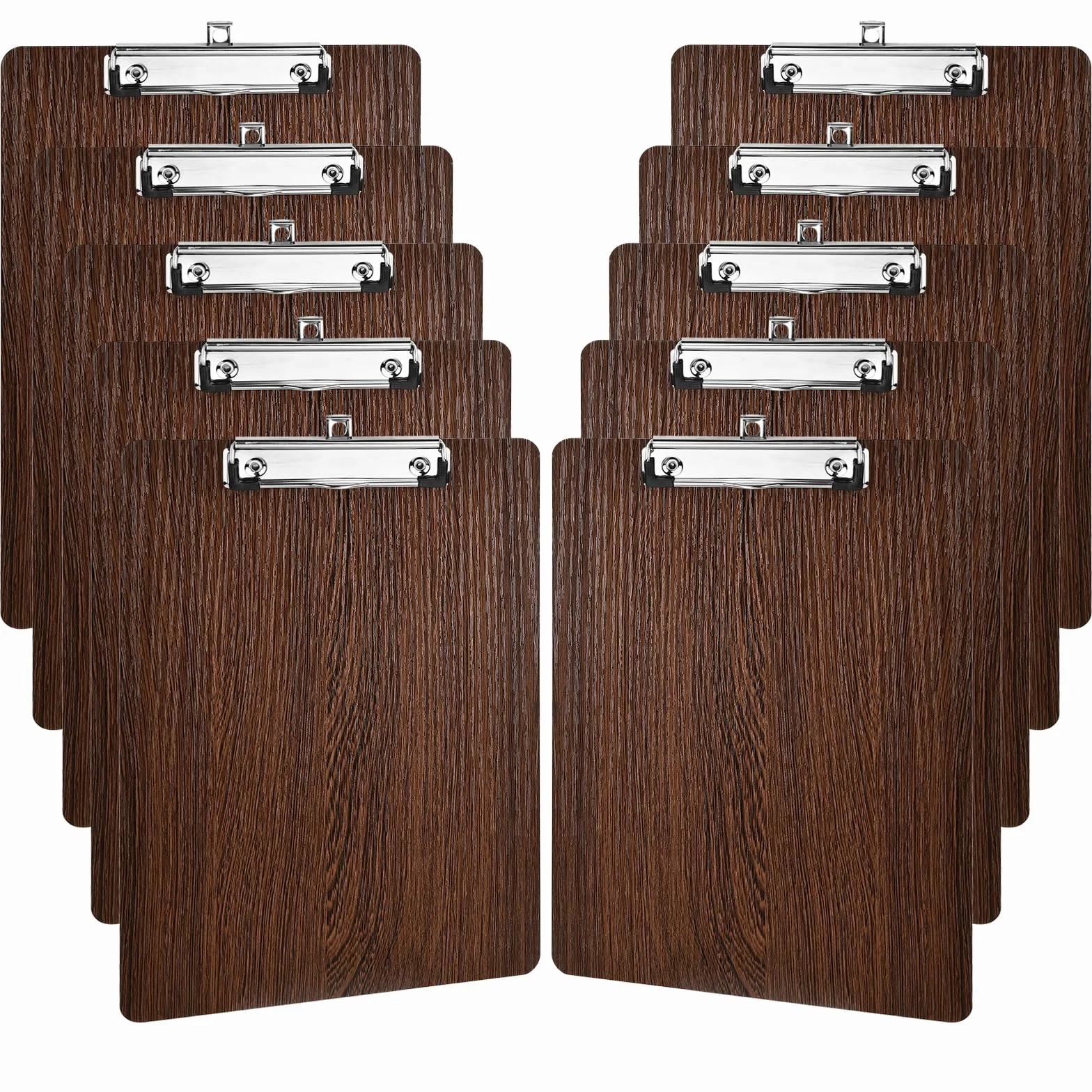 10 Pezzi Portablocco di Legno, Clipboard Menu Board, Portablocchi Appunti Porta-Pad Lavagna da Scrittura a4, Cartellina Rigida con Pinza e Foro, Cartella Portablocco per Scuola Ufficio Ristoranti