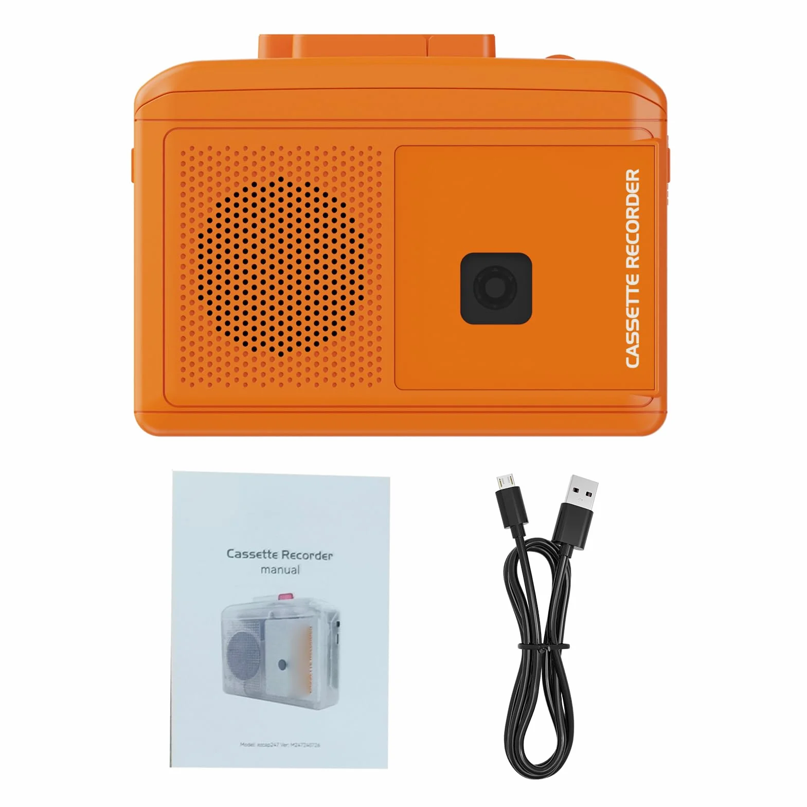 docooler 247 Registratore di Giocatori di Cassette Portatile con Microfono, Altoparlante Incorporato, Jack per Cuffie da 3,5 Mm, Lettore retrò per la Riproduzione Musicale e